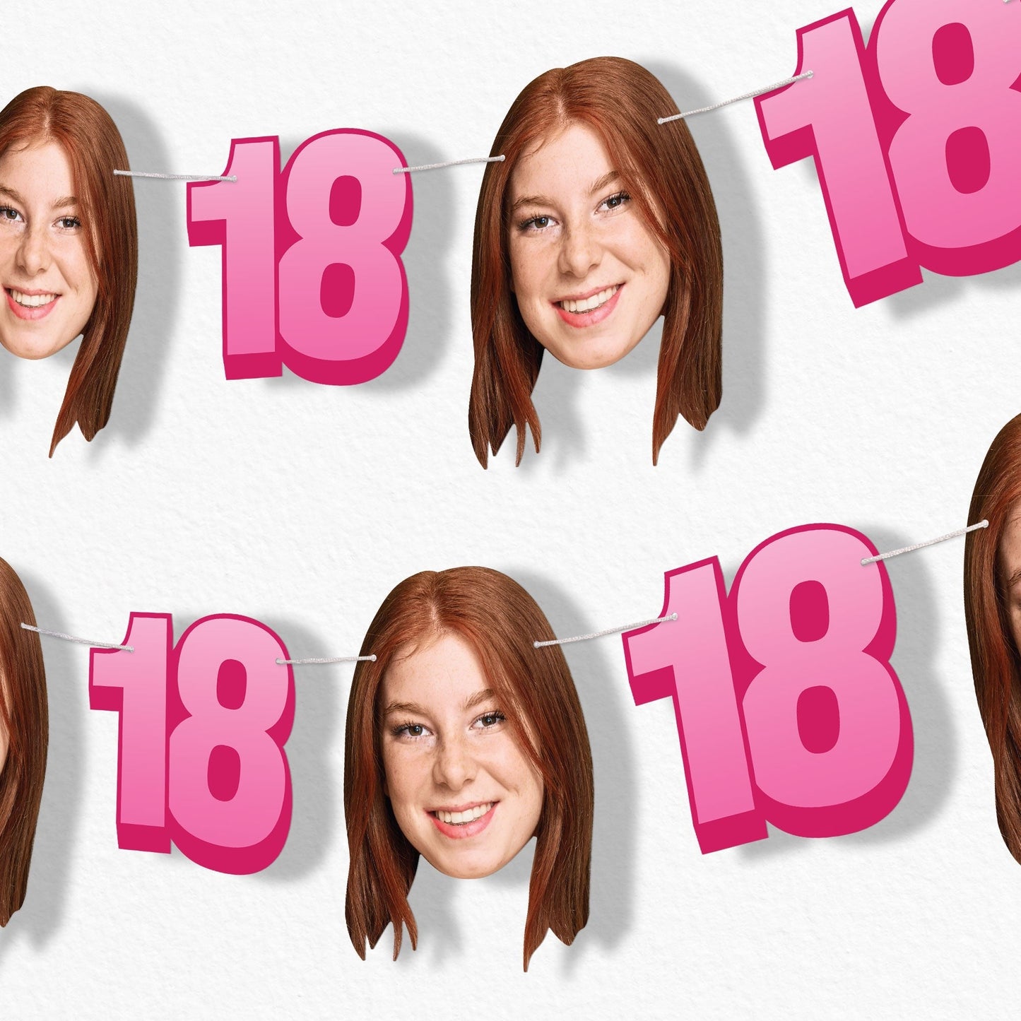Custom Face 18th Birthday Garland Banner
