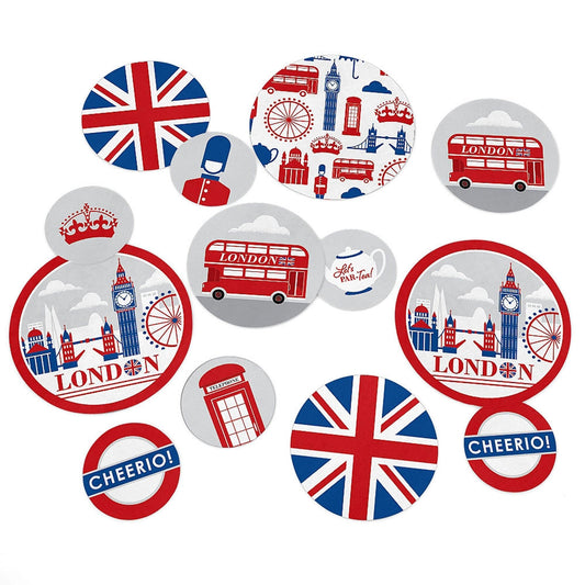 Cheerio, London - British UK Party Giant Circle Confetti - Party Decorations - Large Confetti 27 Count