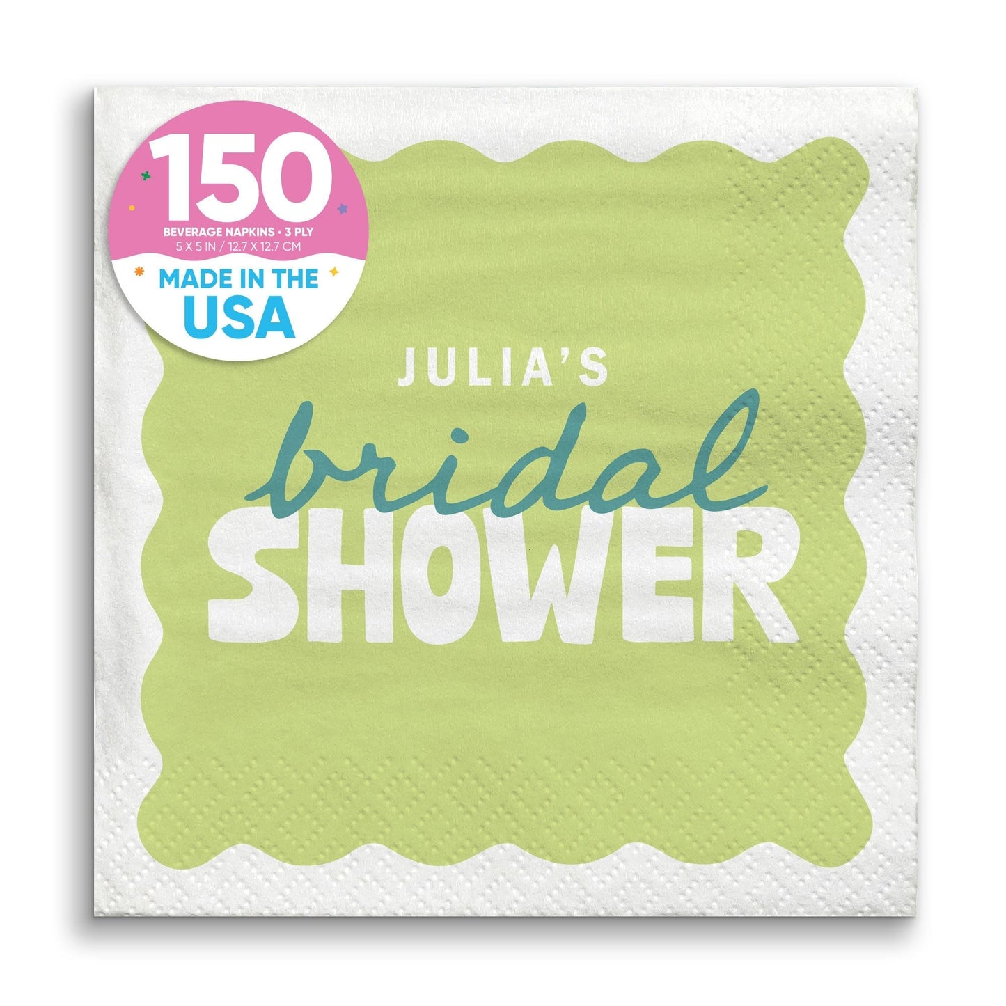 Custom Text Napkins - Wavy Bridal