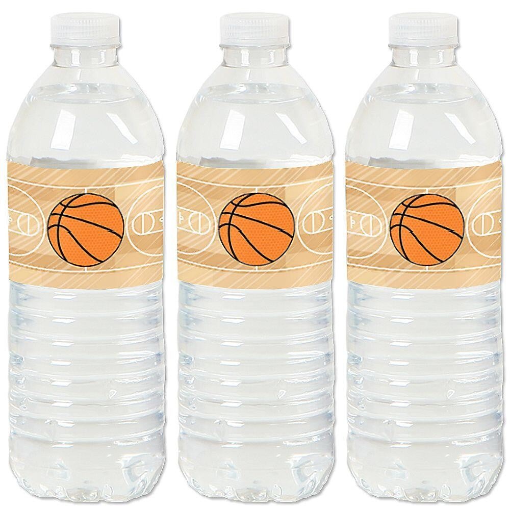 Nothin' But Net - Basketball - Baby Shower or Birthday Party Water Bottle Sticker Labels - Set of 20
