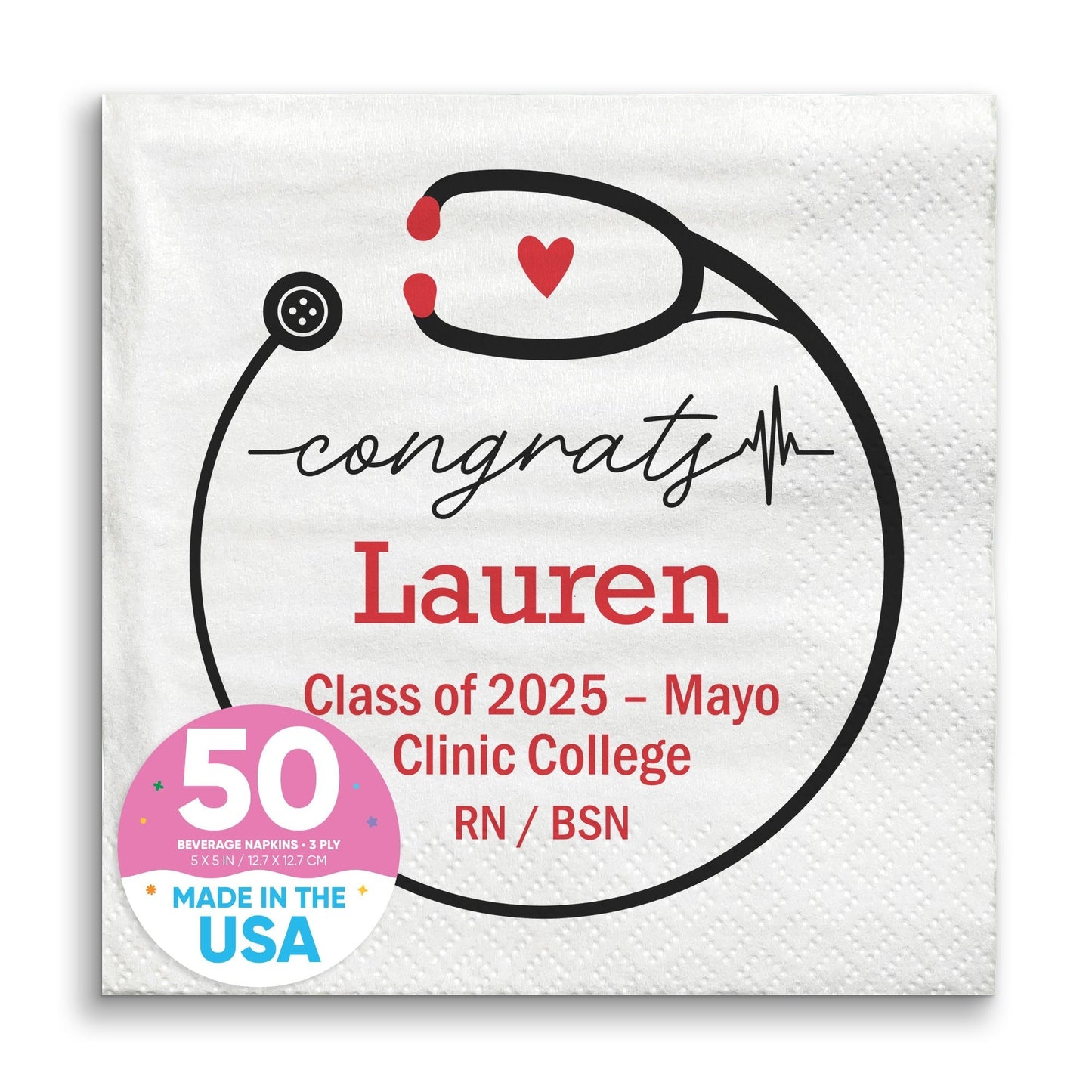 Custom Text - Nurse Grad Napkins