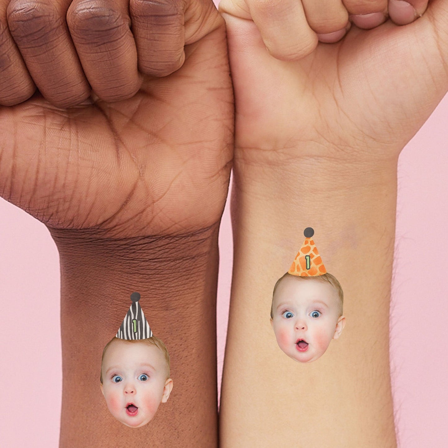 Custom Face Safari Animal Prints Temporary Tattoos - 12 Ct