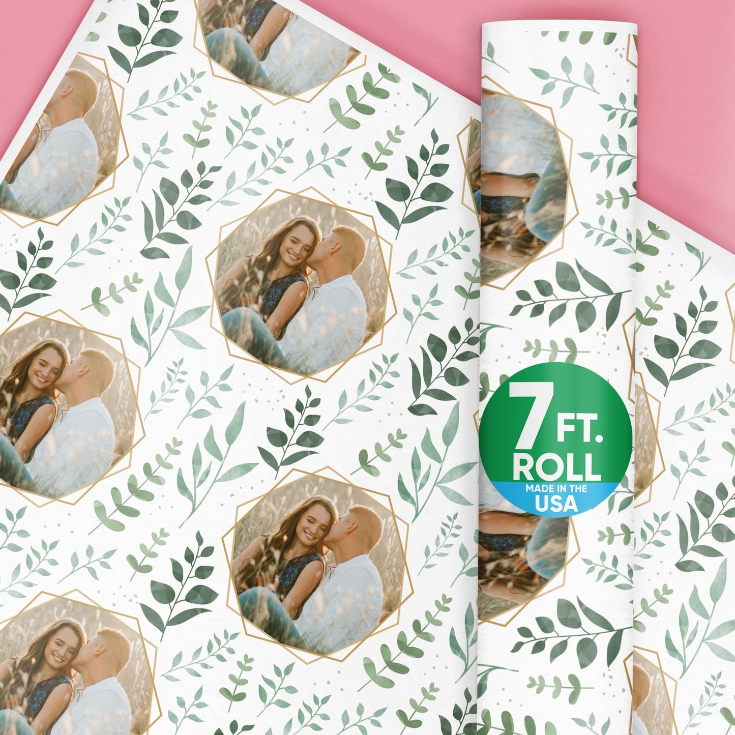 Custom Photo Wrapping Paper - Boho Botanical