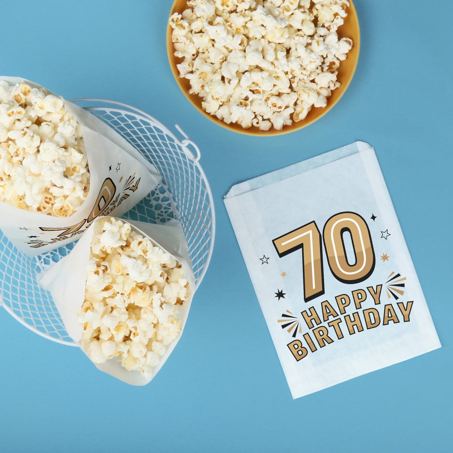 Paper Treat Bags - 70th Birthday - 25 Ct