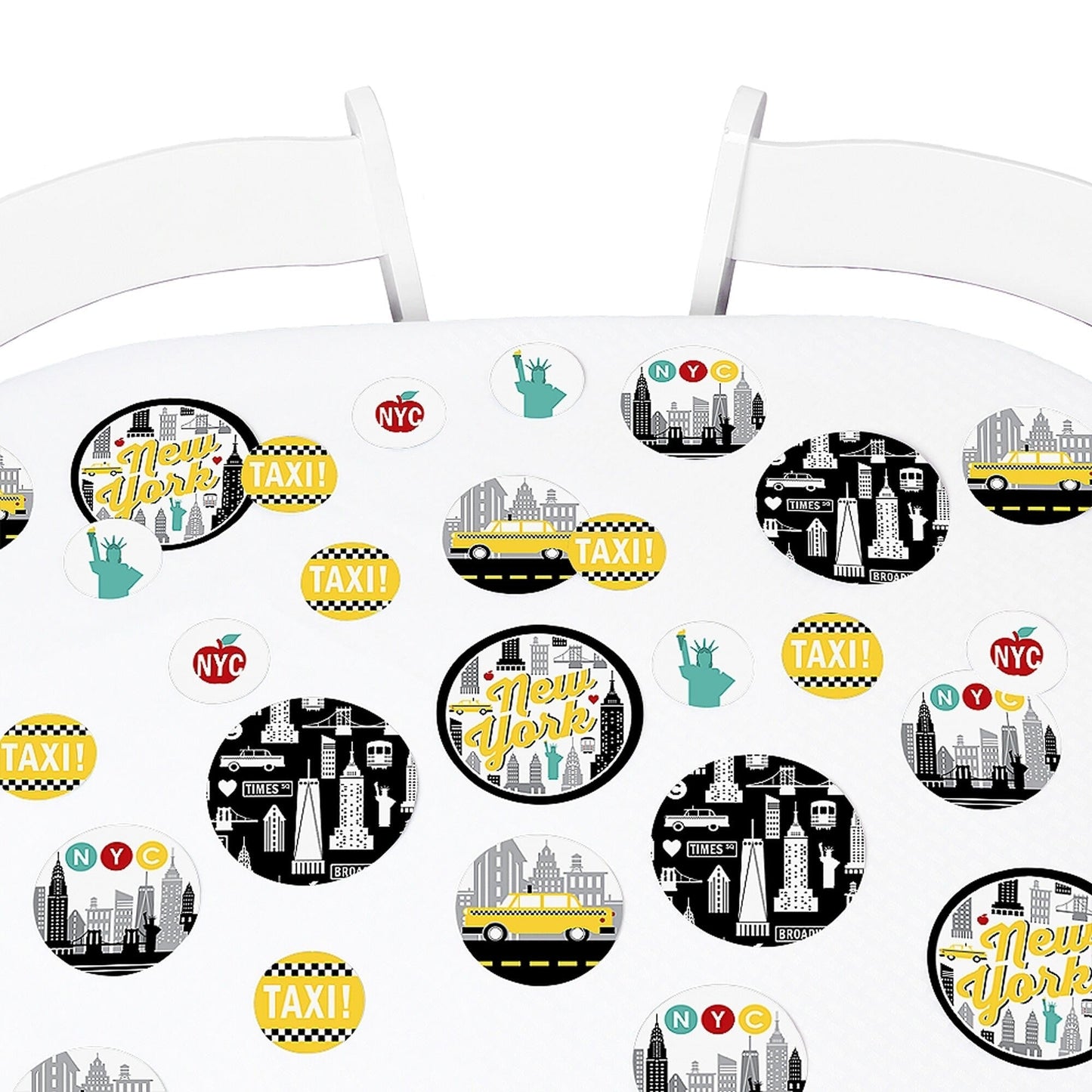 NYC Cityscape - New York City Party Giant Circle Confetti - Party Decorations - Large Confetti 27 Count