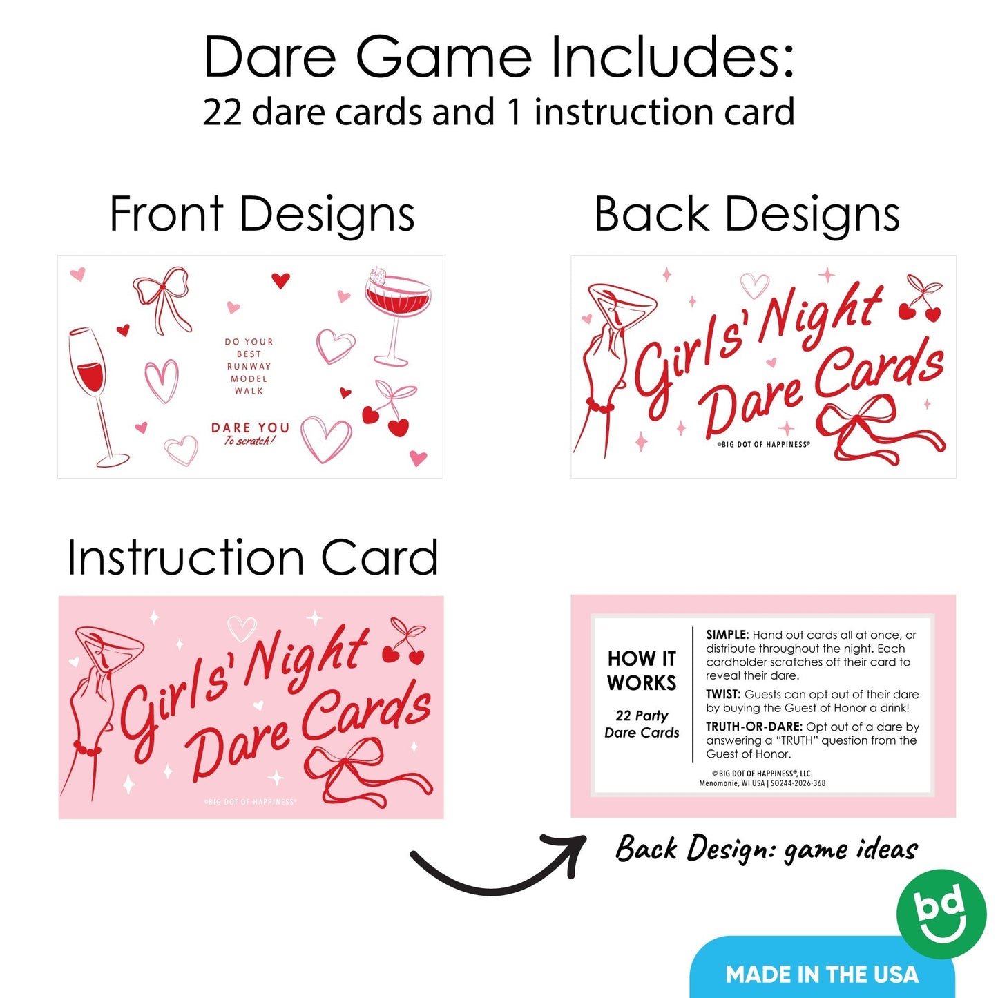 Drinks with the Girls Dare Scratch Off Card Game - 22 Ct