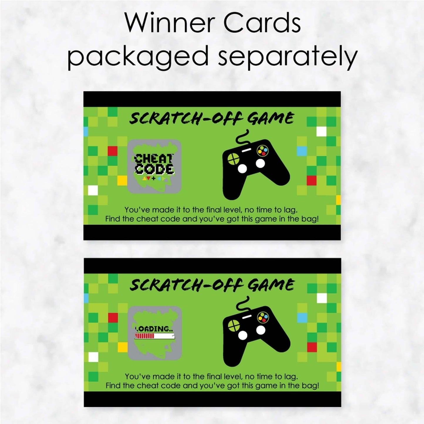 Game Zone - Pixel Video Game Party or Birthday Party Game Scratch Off Cards - 22 ct