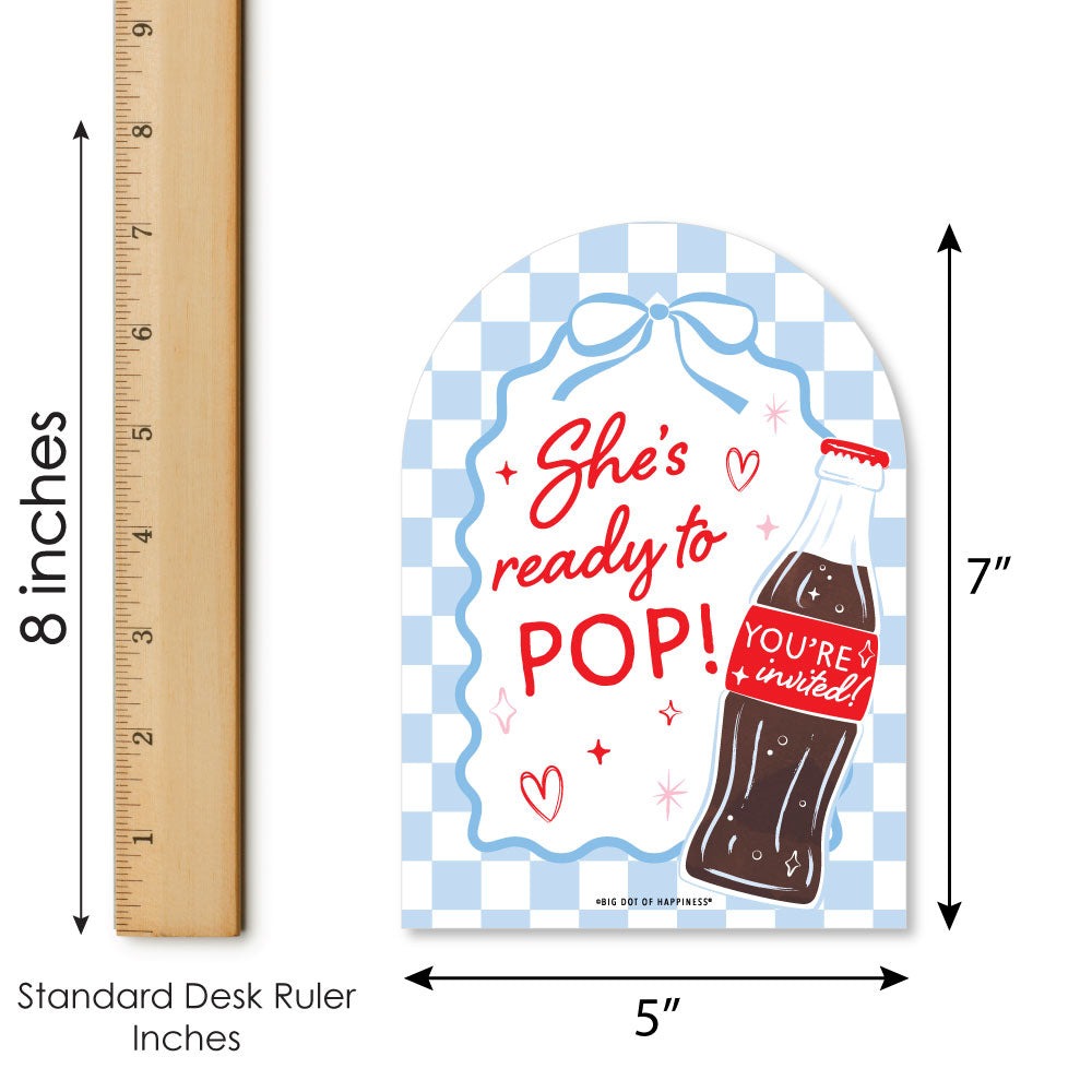 She's Ready to Pop Shaped Fill-In Invitations - 12 Ct