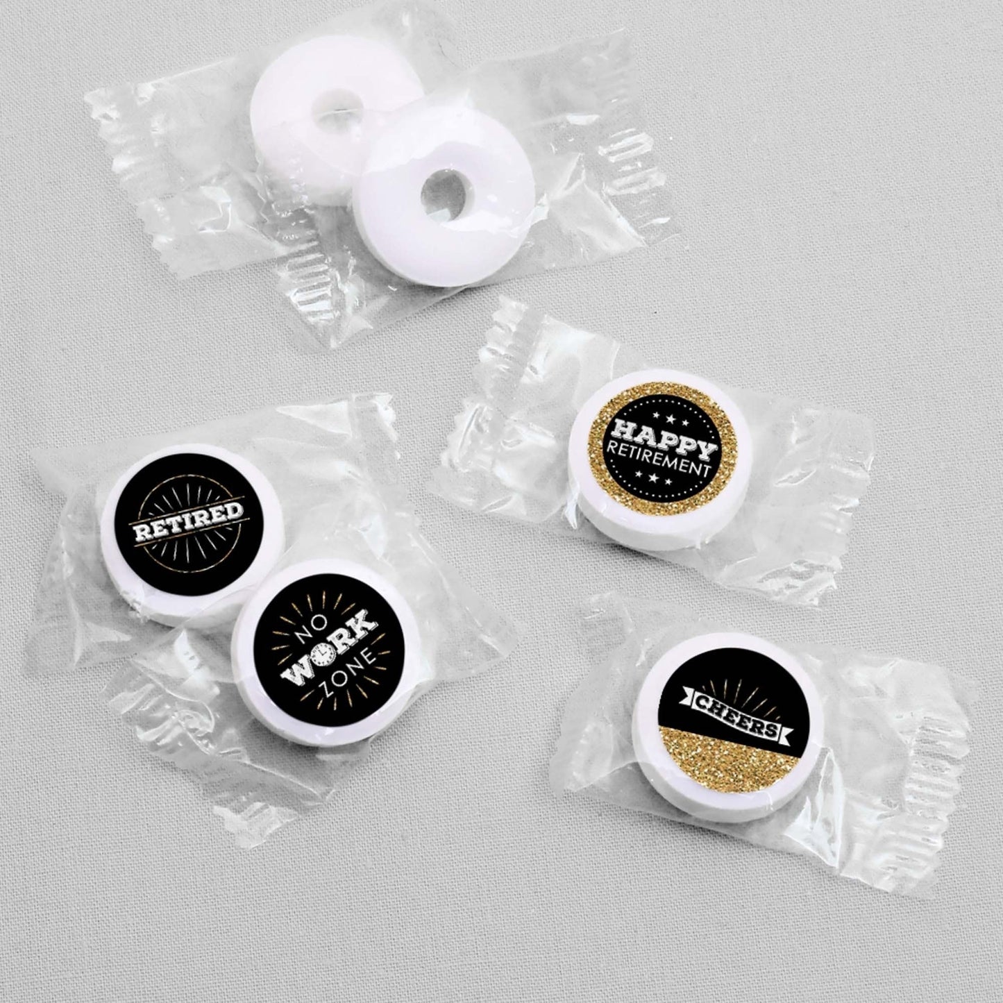 Happy Retirement - Round Candy Labels Retirement Party Favors - Fits Hershey Kisses - 108 ct