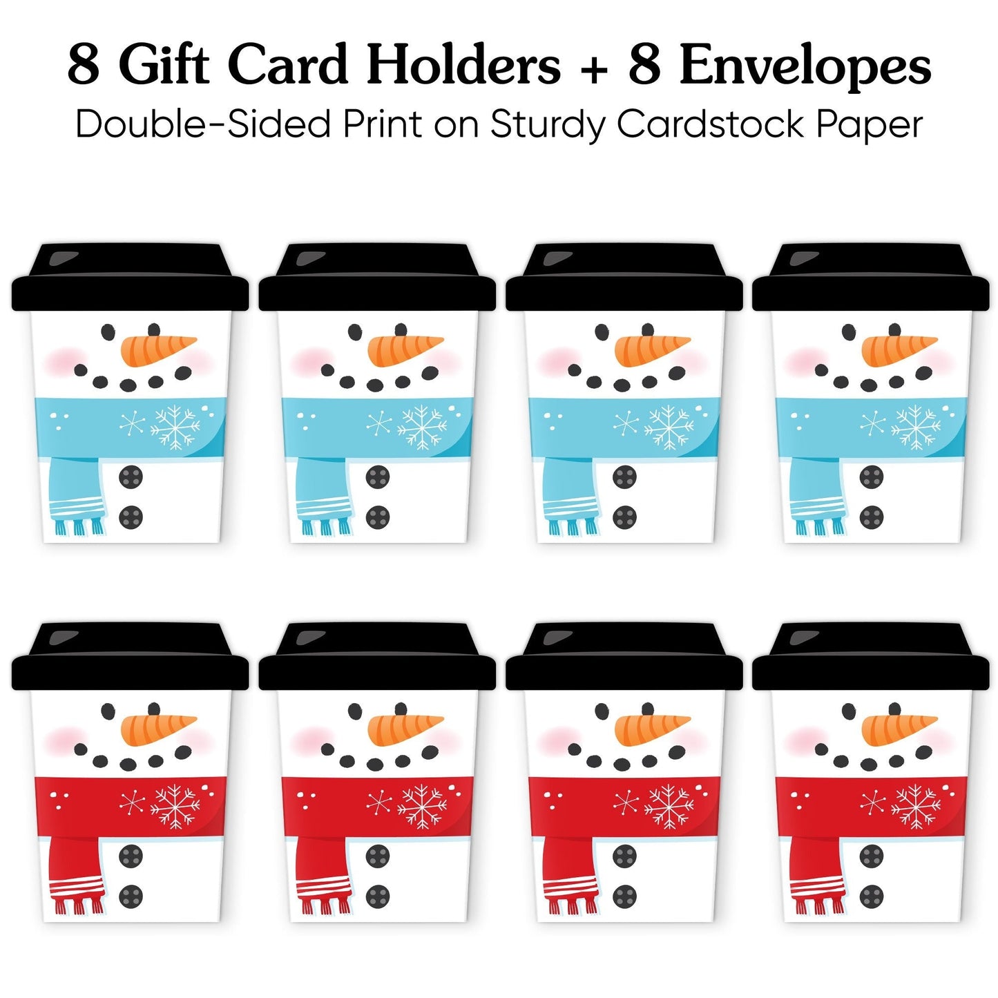 Assorted Snowman Nifty Gifty Card Holders - 8 Ct