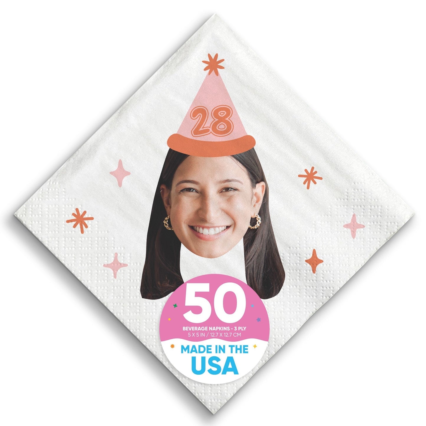 Custom Face Napkins - Birthday