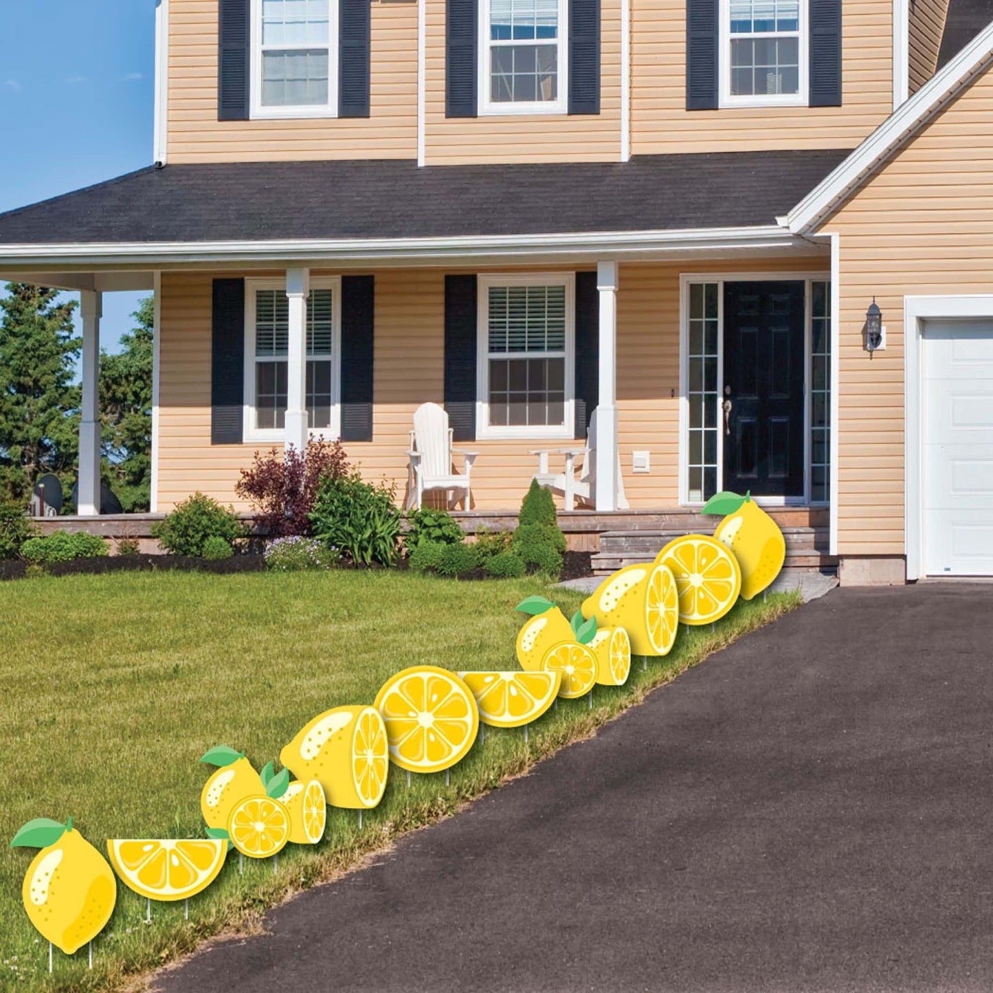 So Fresh - Lemon - Lawn Decorations - Outdoor Citrus Lemonade Party Yard Decorations - 10 Piece