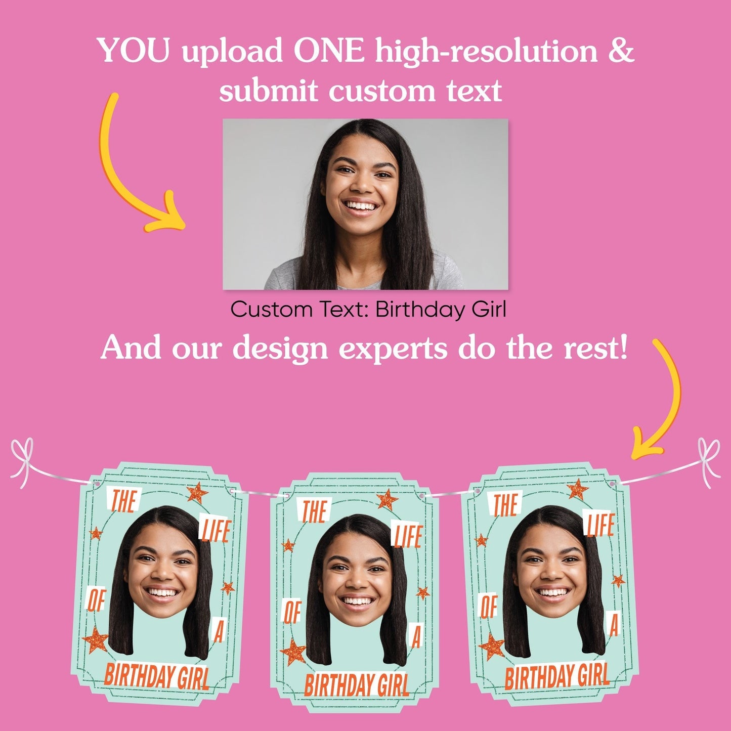 Custom Face Garland Banner - The Life of a Party