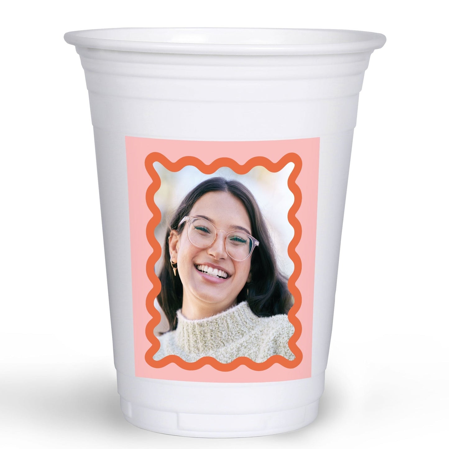 Custom Photo Party Cups - Wavy - 16 Ct