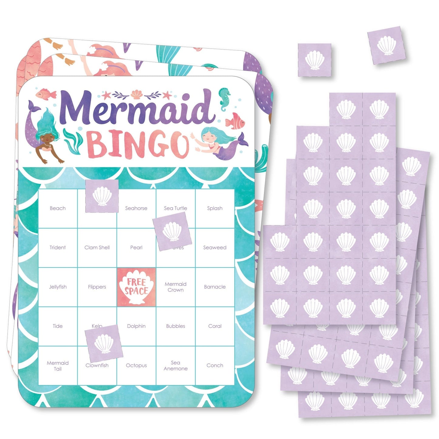 Mermaid Bingo Game - 18 Ct
