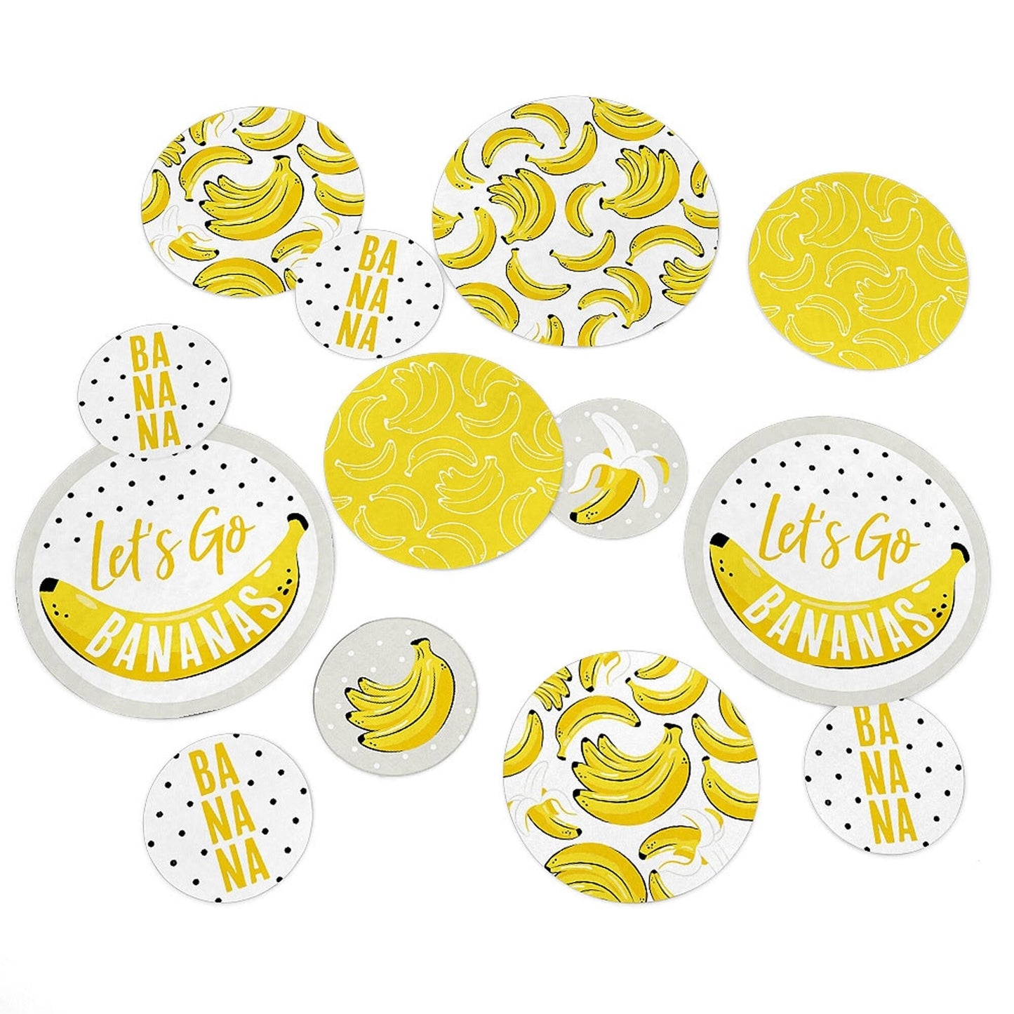 Let's Go Bananas - Tropical Party Giant Circle Confetti - Party Decorations - Large Confetti 27 Count