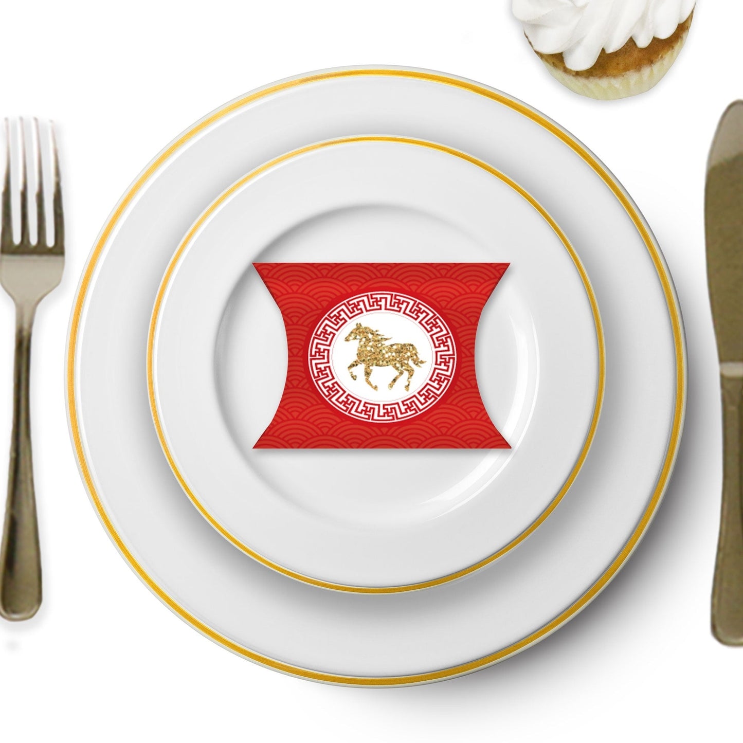 Chinese New Year - Favor Gift Boxes - 2026 Year of the Horse Petite Pillow Boxes - Set of 20