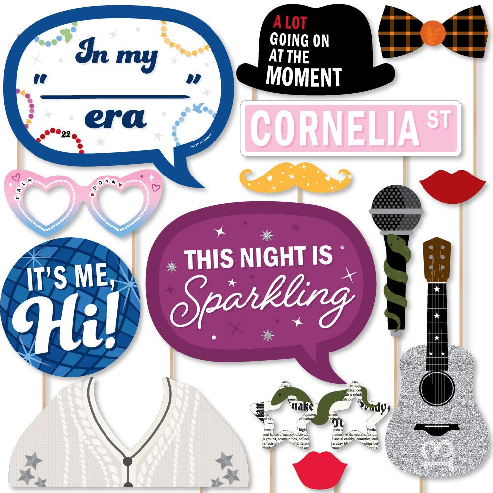 In My Party Era - Celebrity Concert Party Photo Booth Props Kit - 20 Count