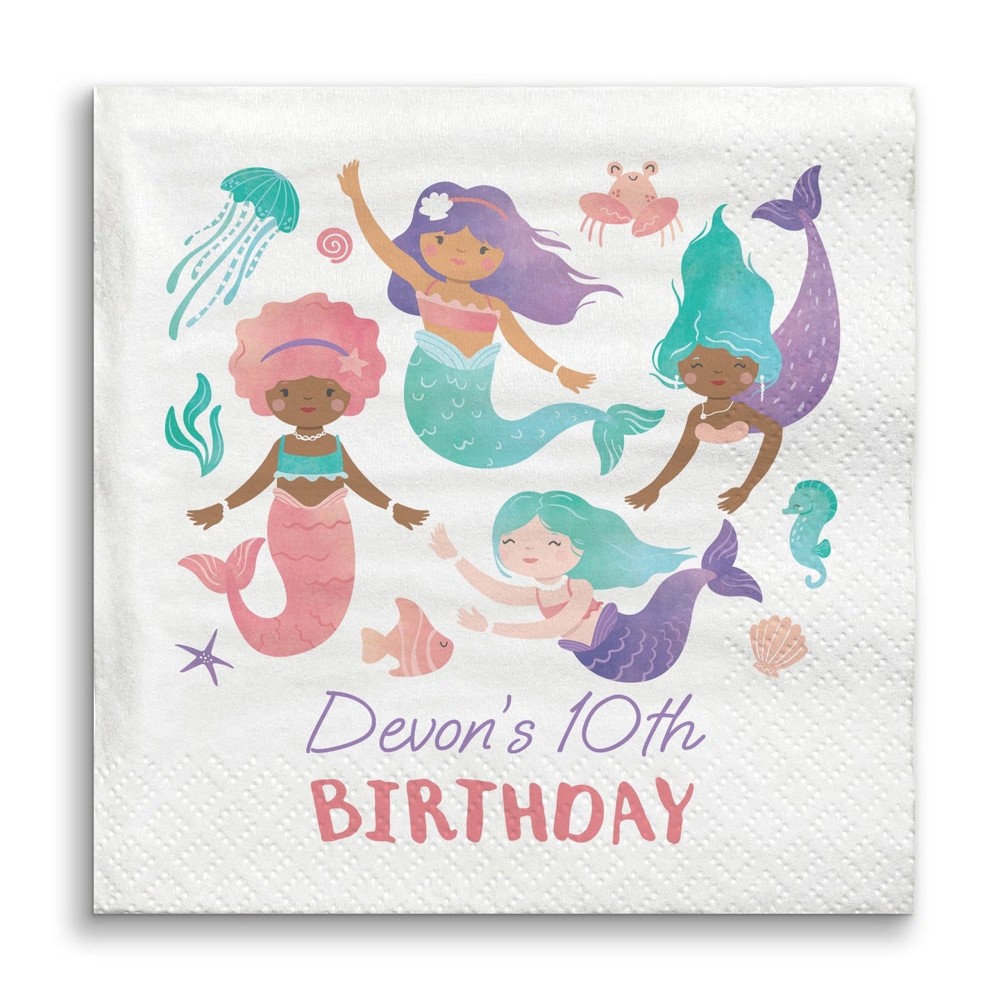Custom Text Napkins - Mermaid