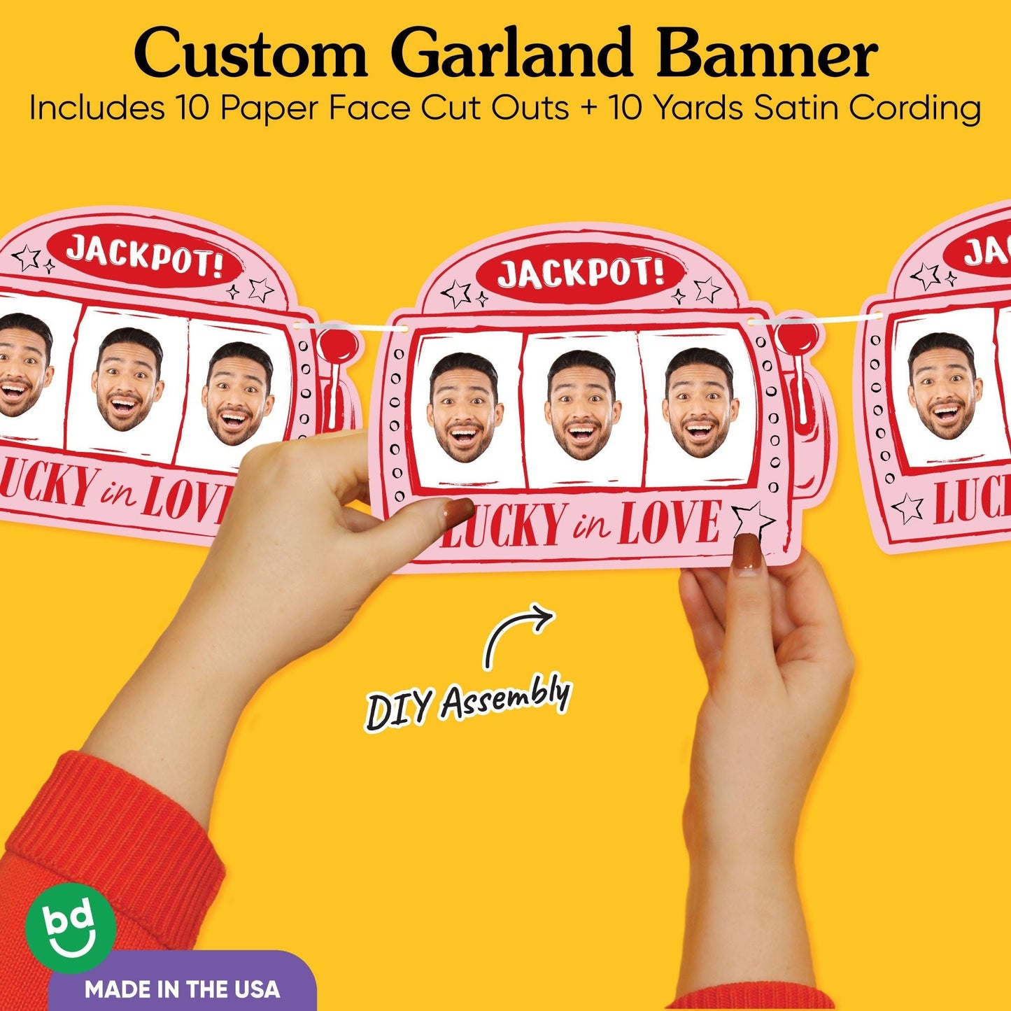 Custom Face Lucky In Love Garland Banner