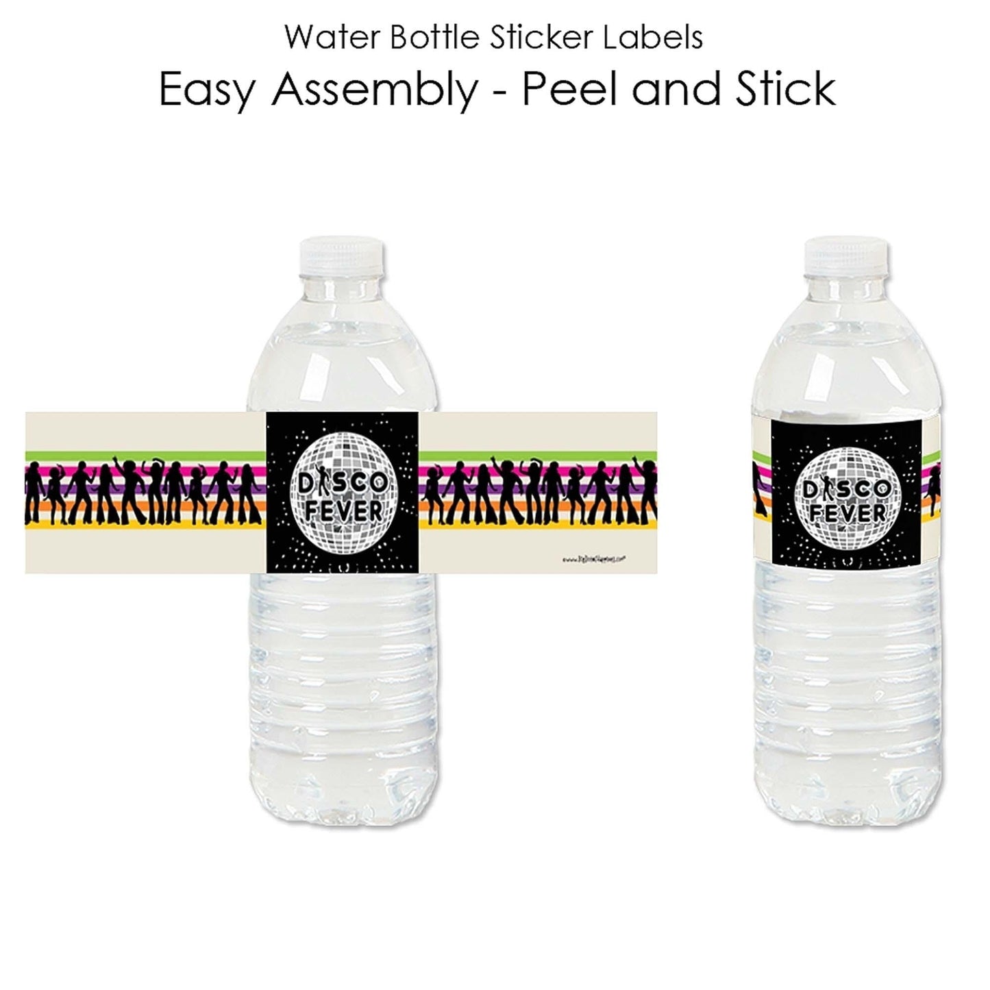 70's Disco - 1970s Disco Fever Party Water Bottle Sticker Labels - Set of 20