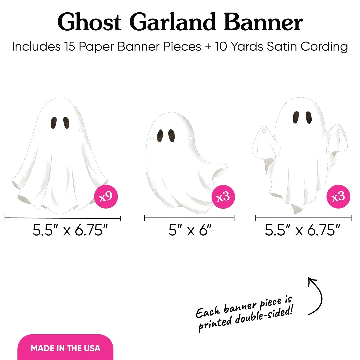 Ghosts Garland Banner - 15 Pc