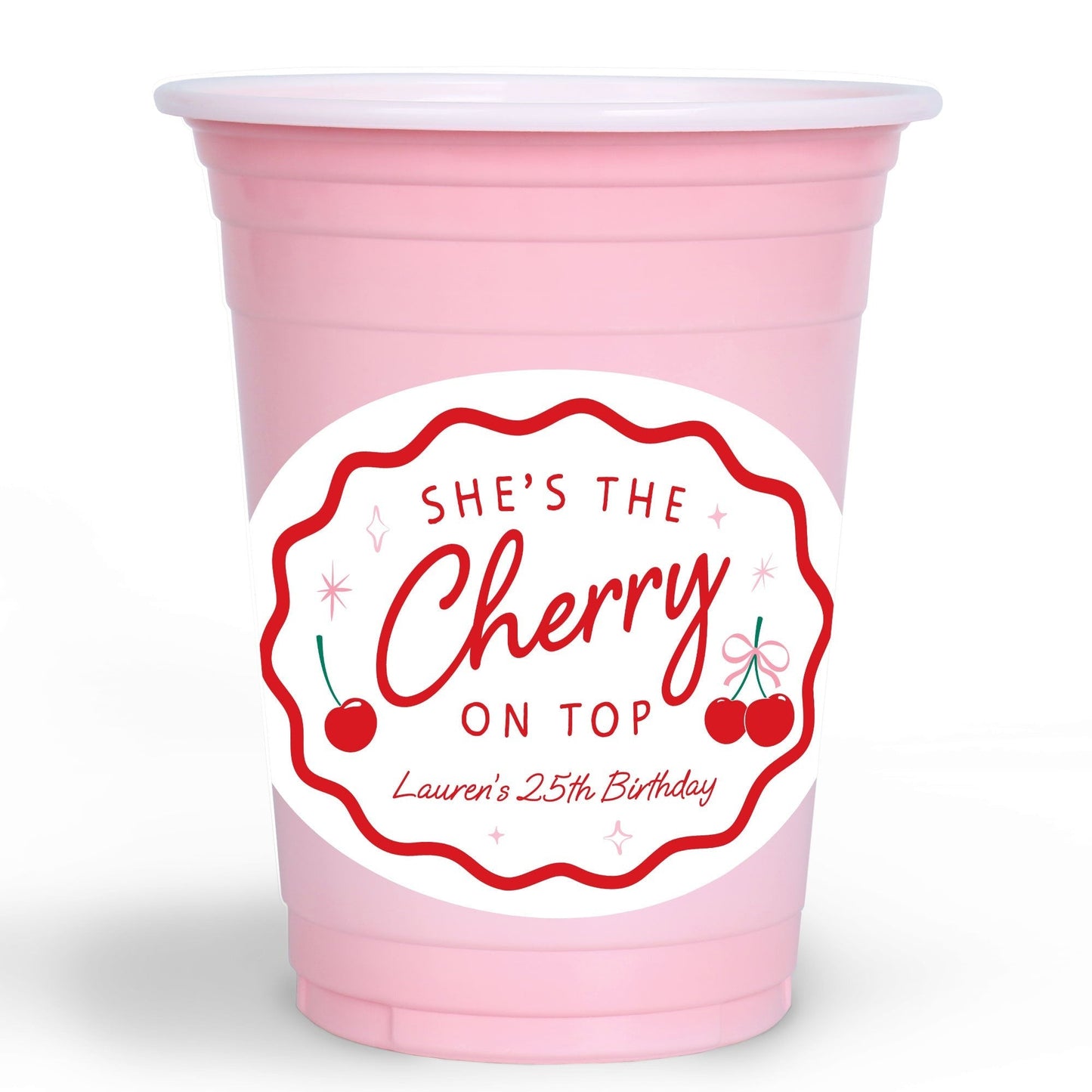 Custom Face Party Cups - Cherry - 16 Ct
