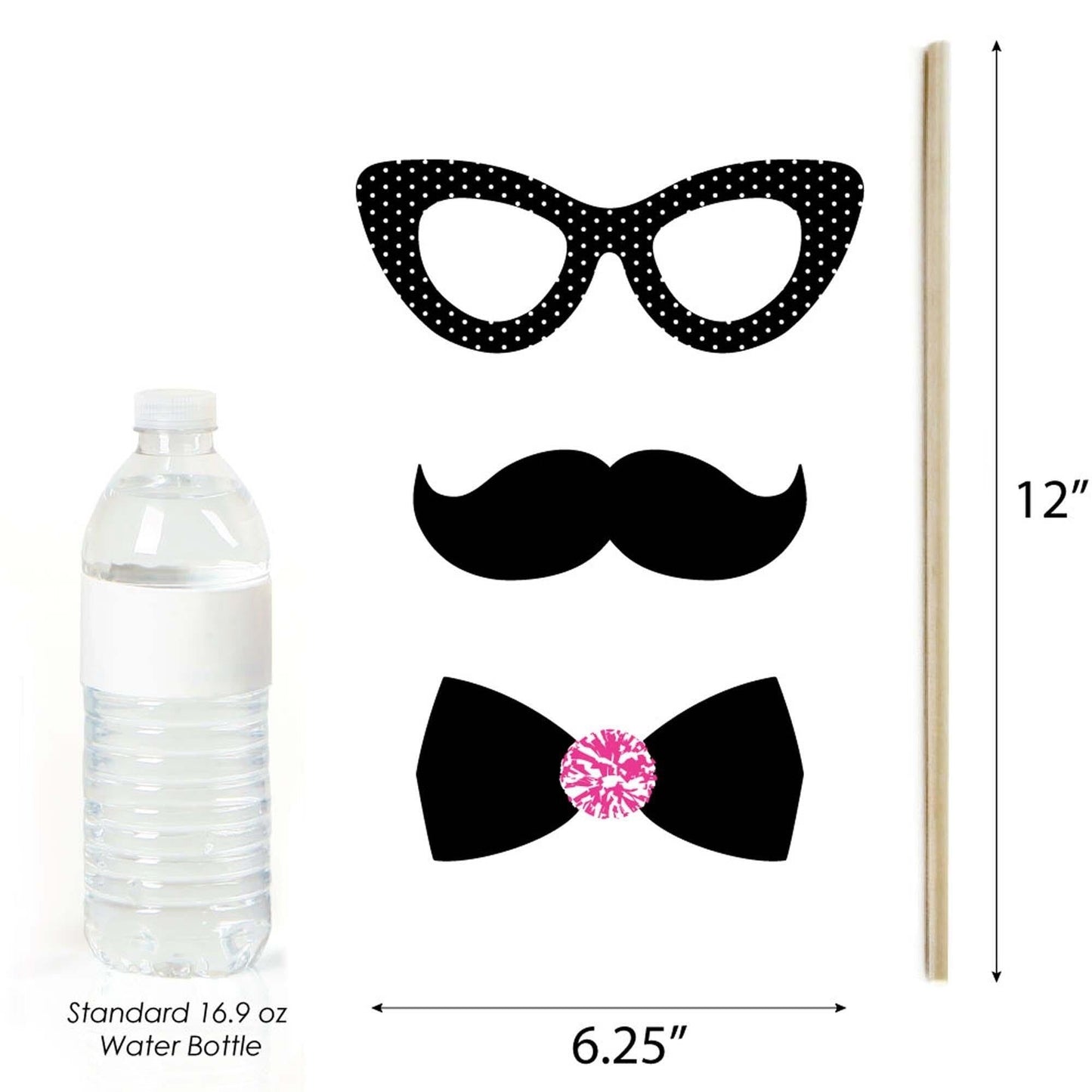 We've Got Spirit - Cheerleading - Personalized Birthday Party or Cheerleader Party Photo Booth Props Kit - 20 Count
