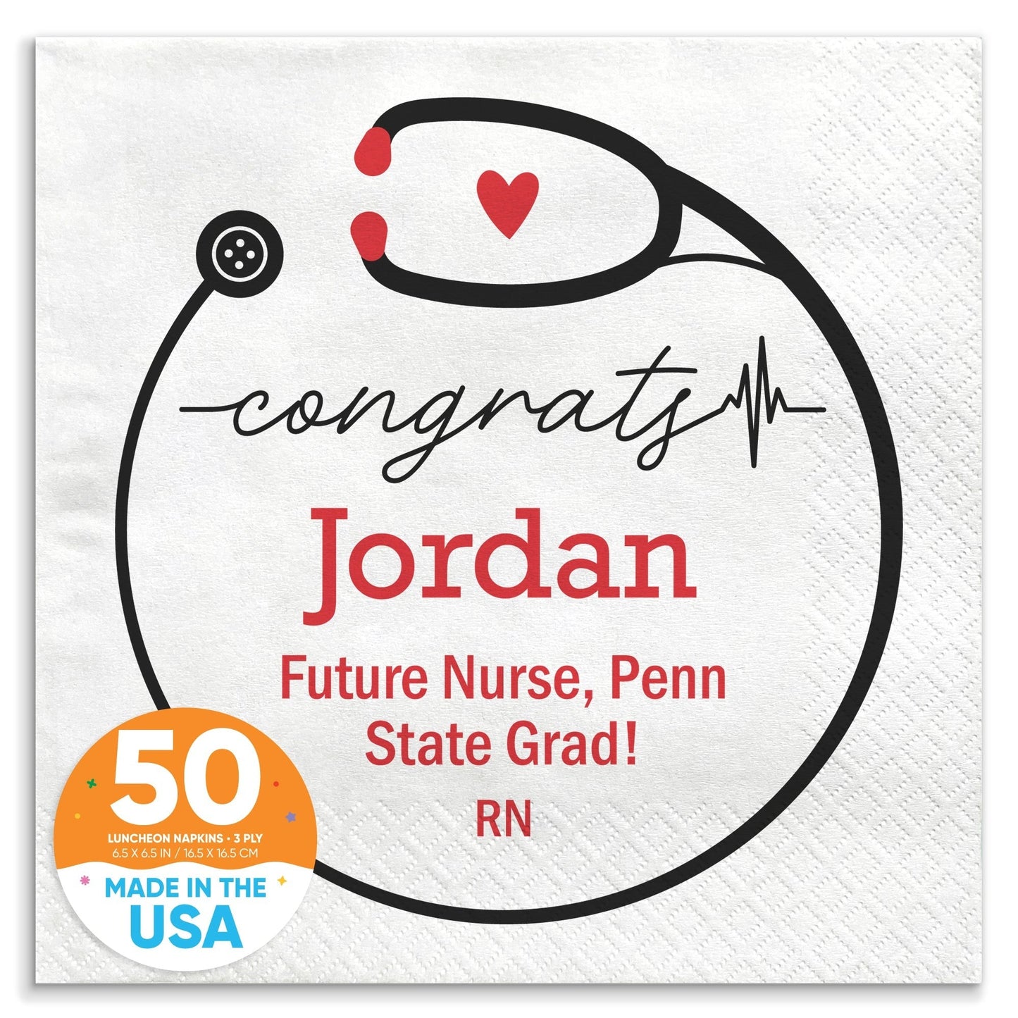 Custom Text - Nurse Grad Napkins