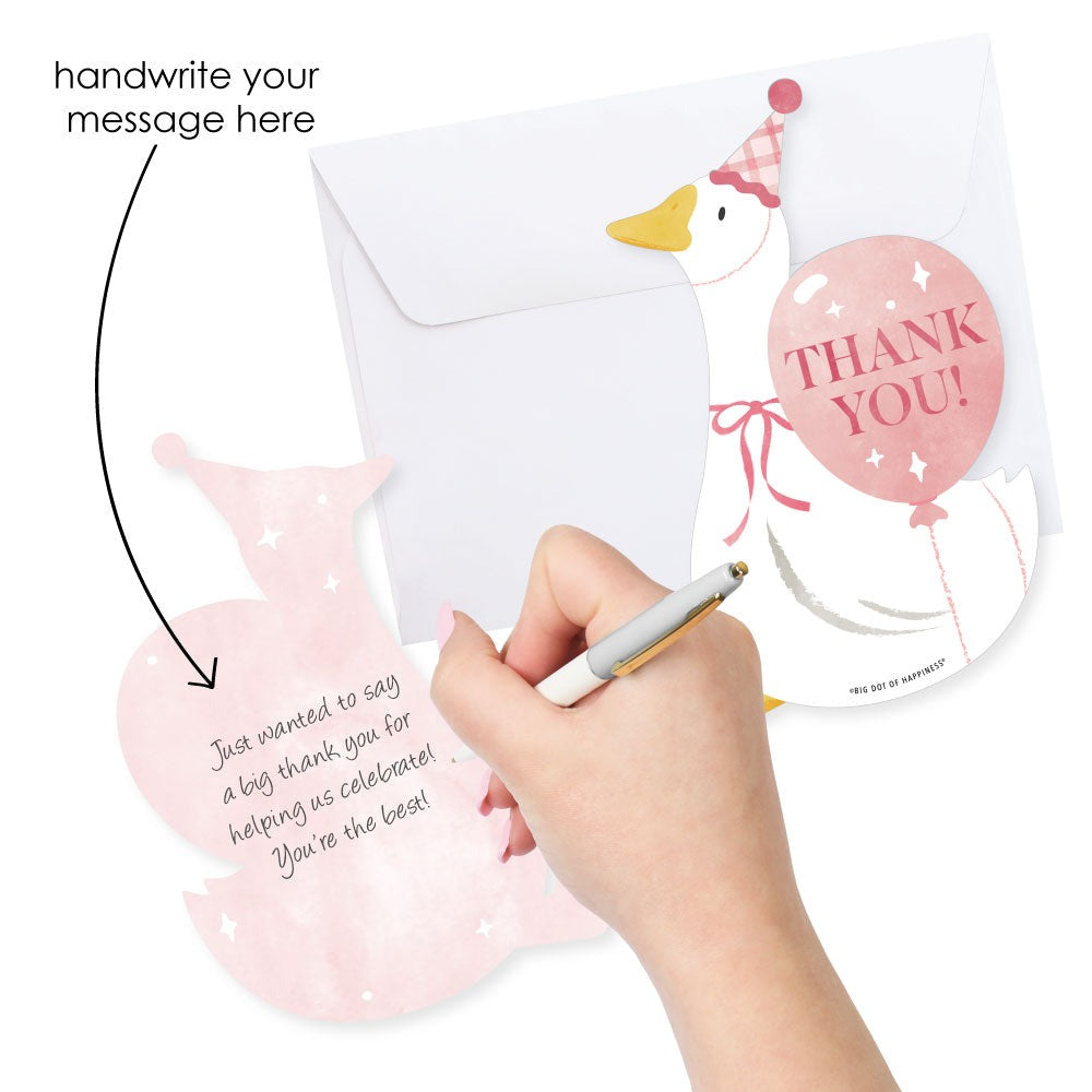 One Silly Goose Pink Thank You Cards - 12 Ct