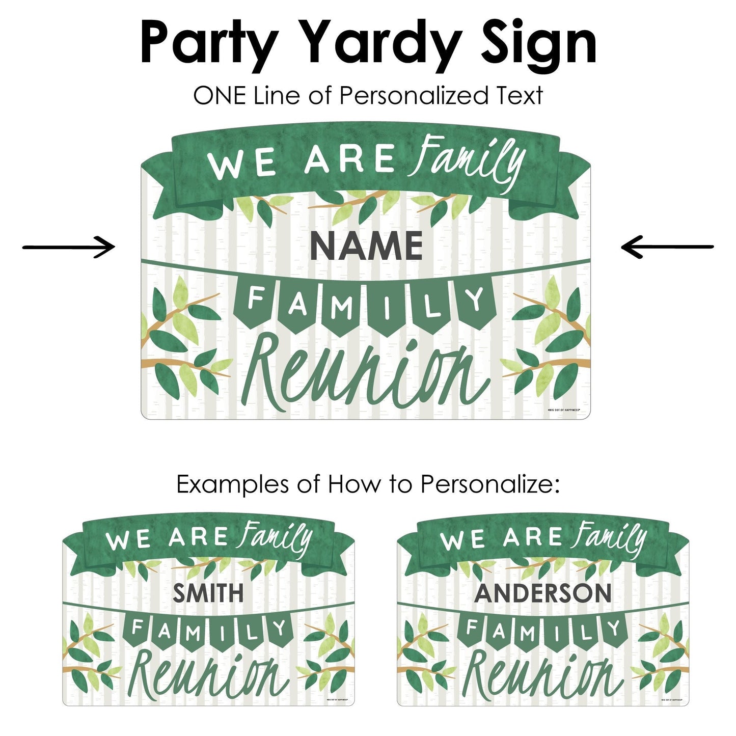 Family Tree Reunion - Family Gathering Party Yard Sign Lawn Decorations - Personalized We Are Family Party Yardy Sign