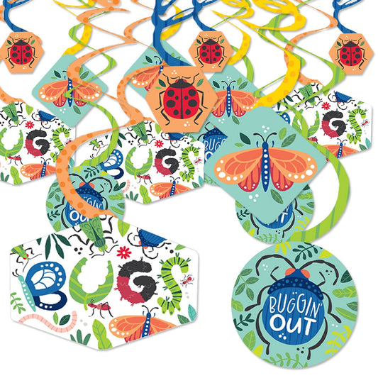Buggin' Out - Bugs Birthday Party Hanging Decor - Party Decoration Swirls - Set of 40