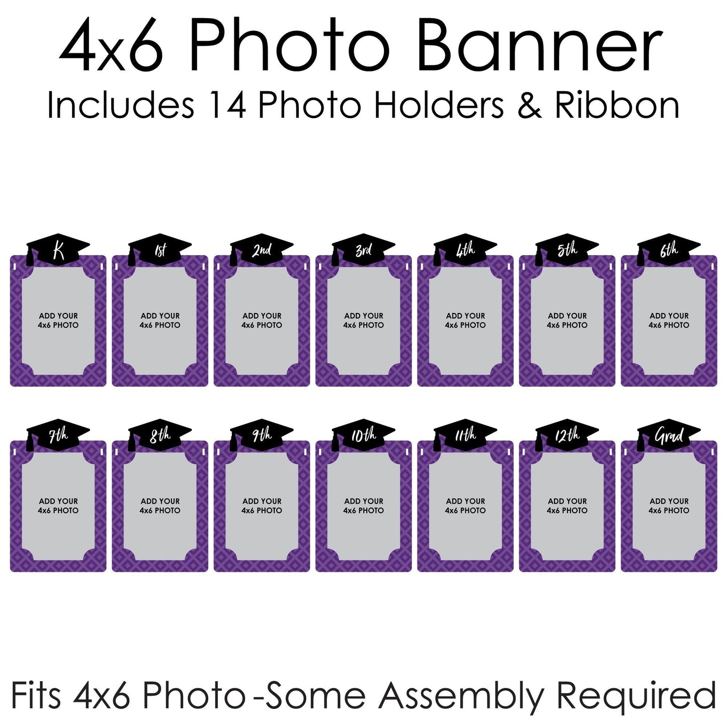 Purple Grad - Best is Yet to Come - DIY Purple Graduation Party Decor - K-12 School Picture Display - Photo Banner