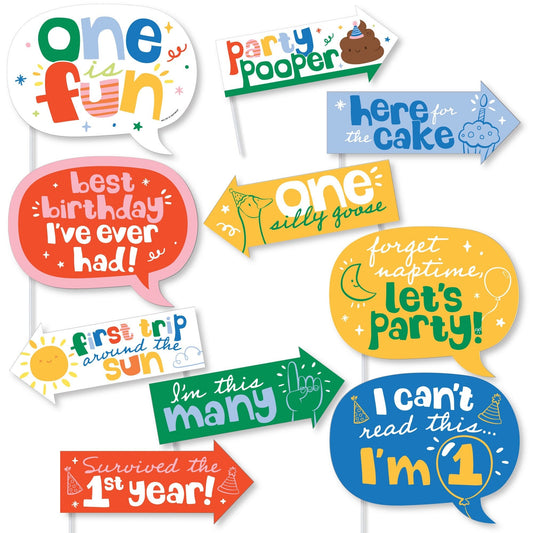 One is Fun Funny Photo Props - 10 Ct