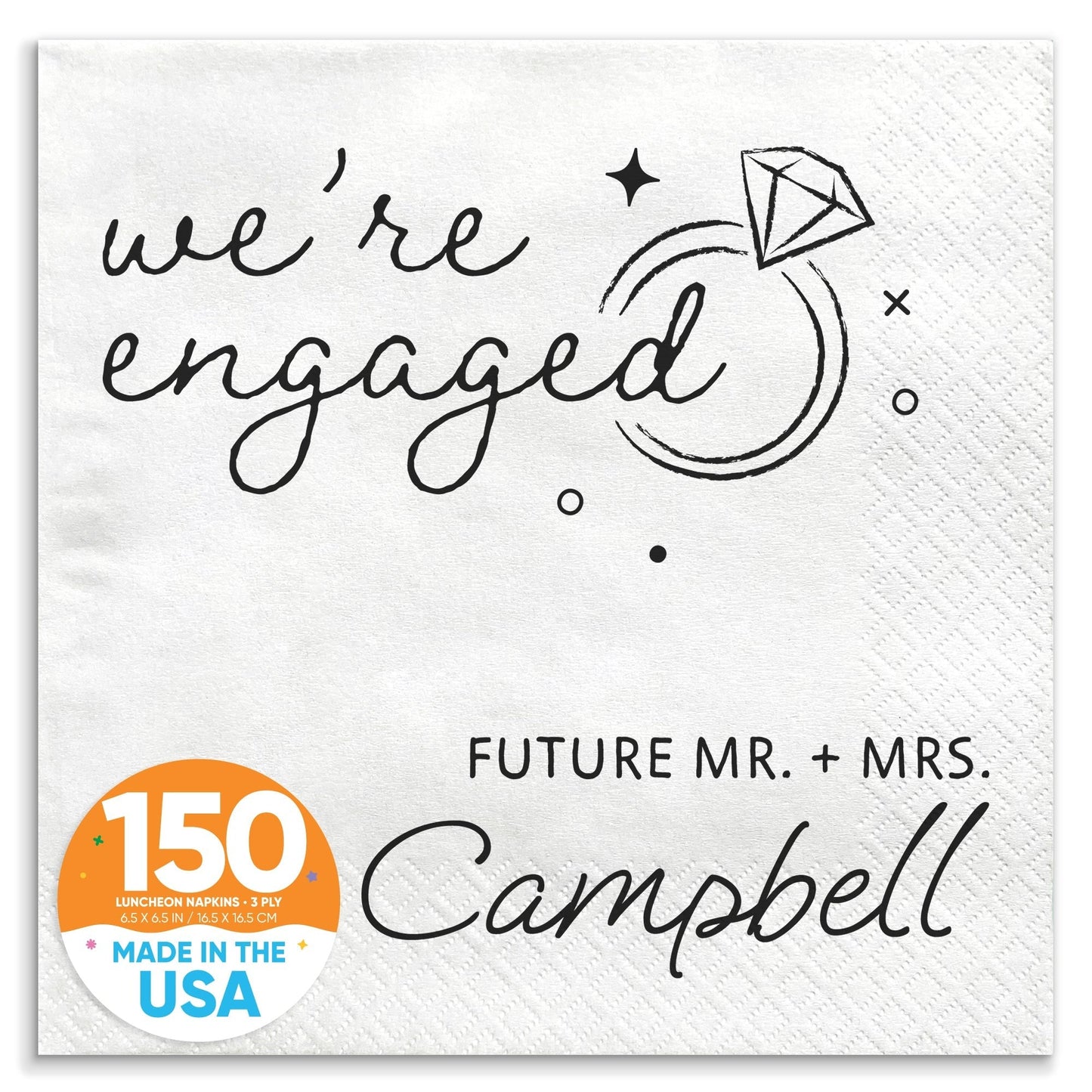 Custom Text - We're Engaged Napkins