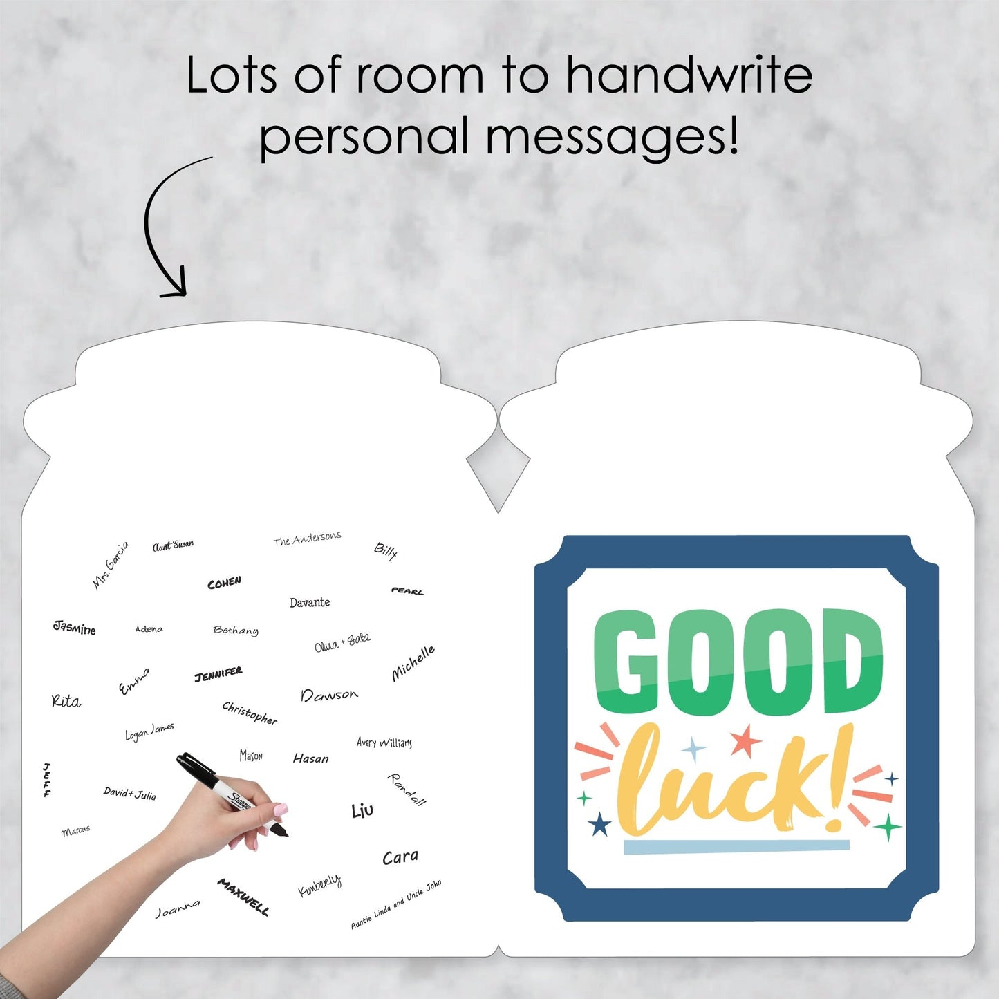 Wishing You All The Best - Good Luck Retirement Going Away Giant Greeting Card - Big Shaped Jumborific Card - 16.5 x 22 inches