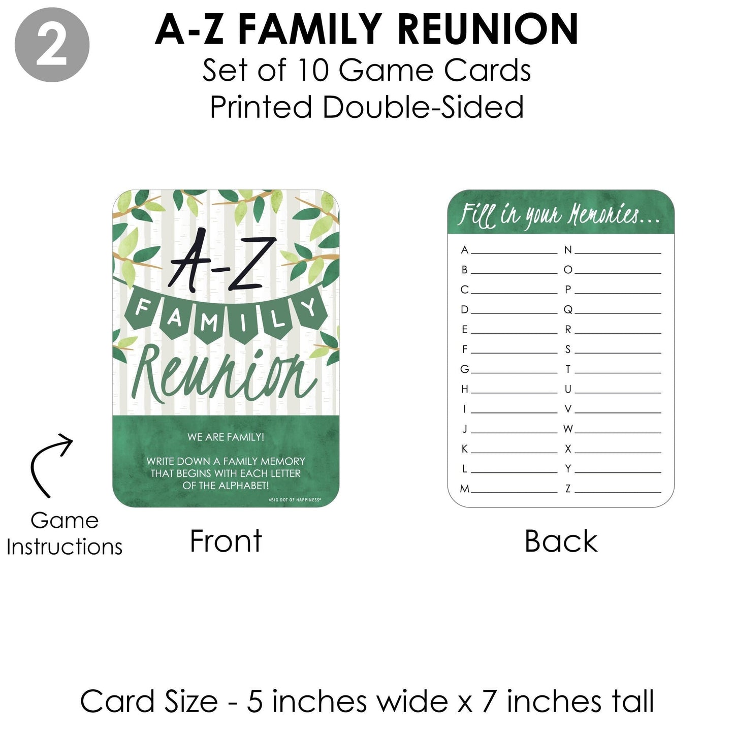 Family Tree Reunion - 4 Family Gathering Party Games - 10 Cards Each - Gamerific Bundle