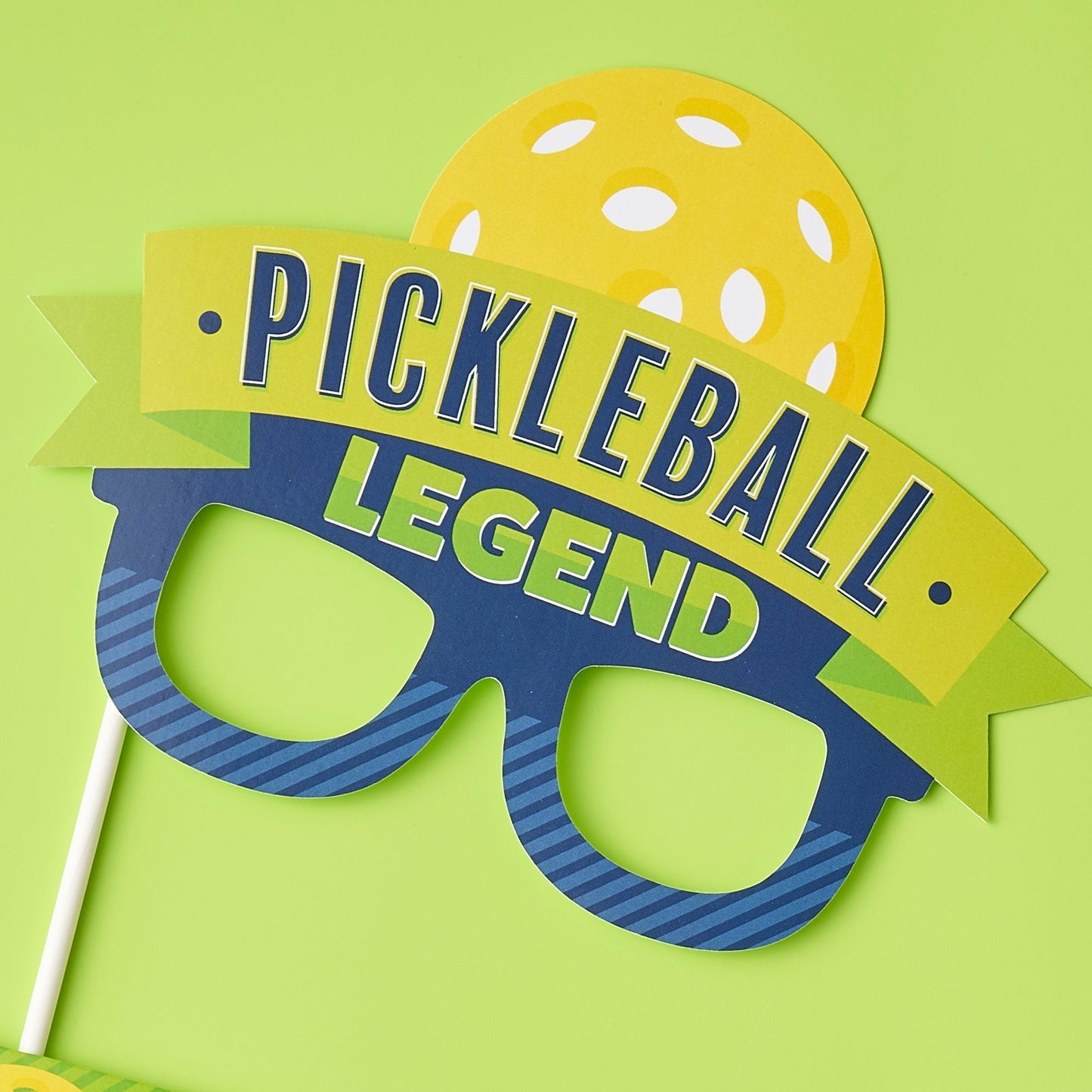 Let's Rally - Pickleball Glasses - Paper Card Stock Birthday or Retirement Party Photo Booth Props Kit - 10 Count