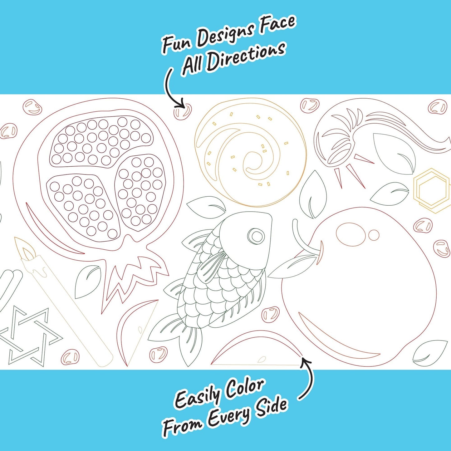 Rosh Hashanah - Coloring Table Runner - 7'