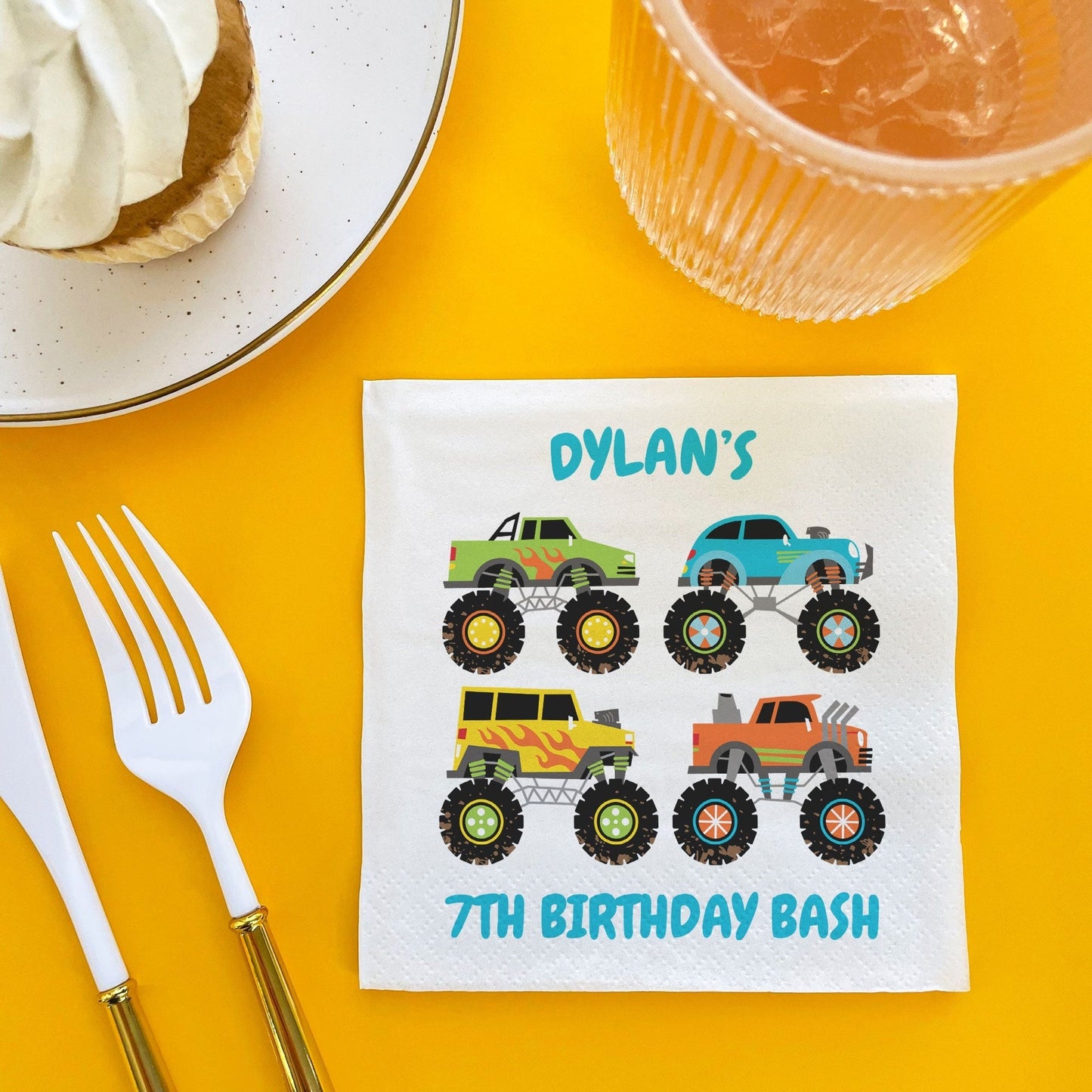 Custom Text Napkins - Monster Truck