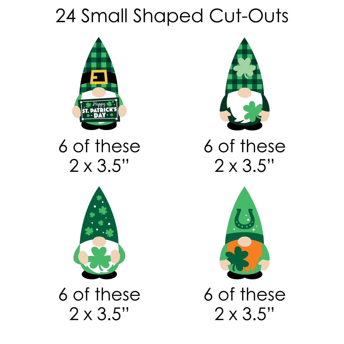 Irish Gnomes - St. Patrick's Day Party DIY Decorations - Clothespin Garland Banner - 44 Pieces