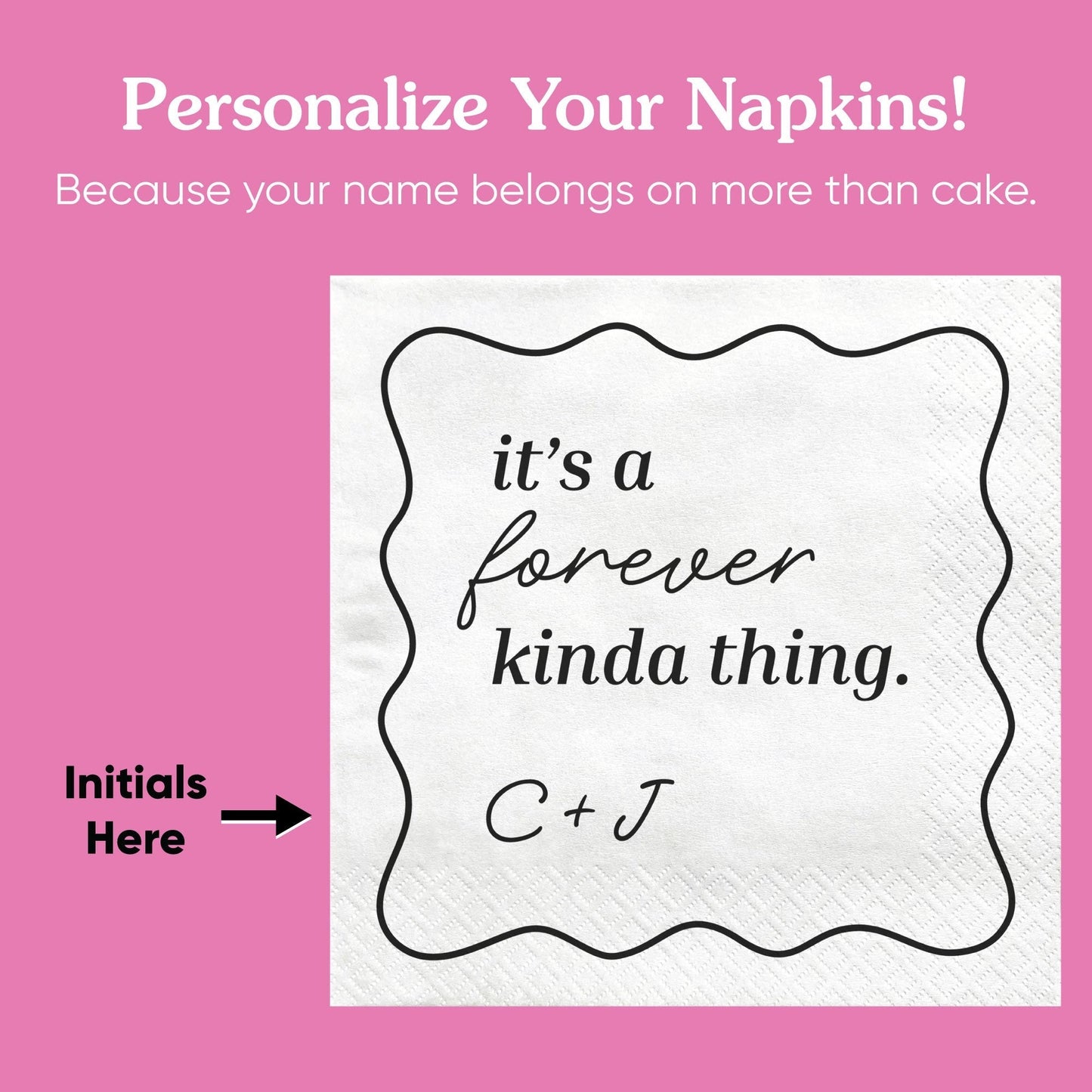 Custom Text - It's A forever Kinda Thing Wedding Napkins