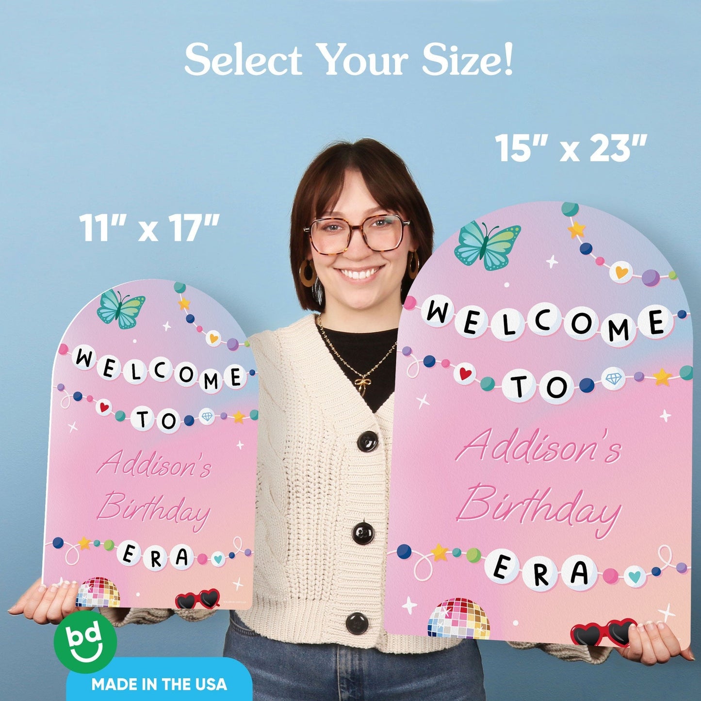 Custom Text In My Party Era Birthday Welcome Sign