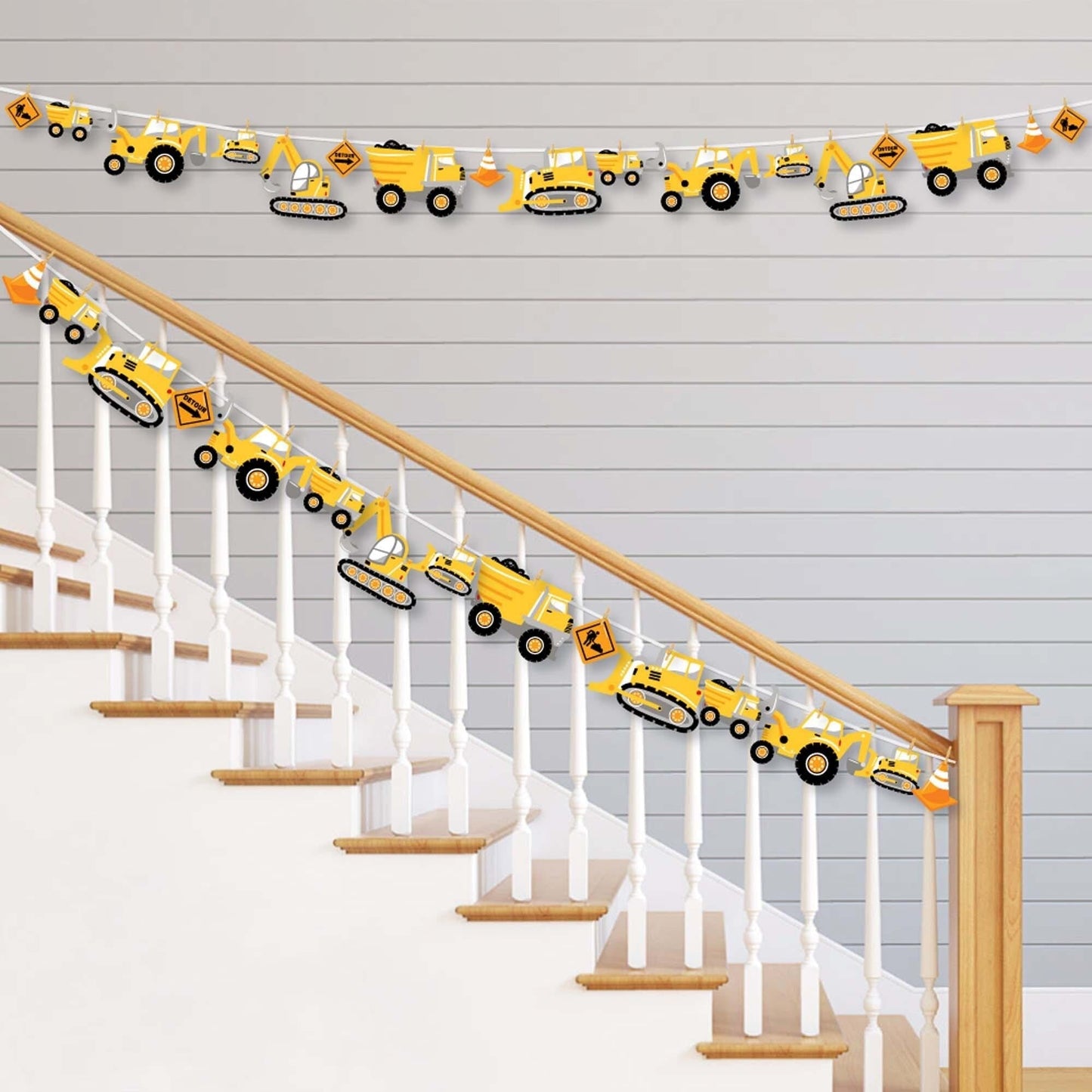 Dig It - Construction Party Zone - Baby Shower or Birthday Party DIY Decorations - Clothespin Garland Banner - 44 Pieces