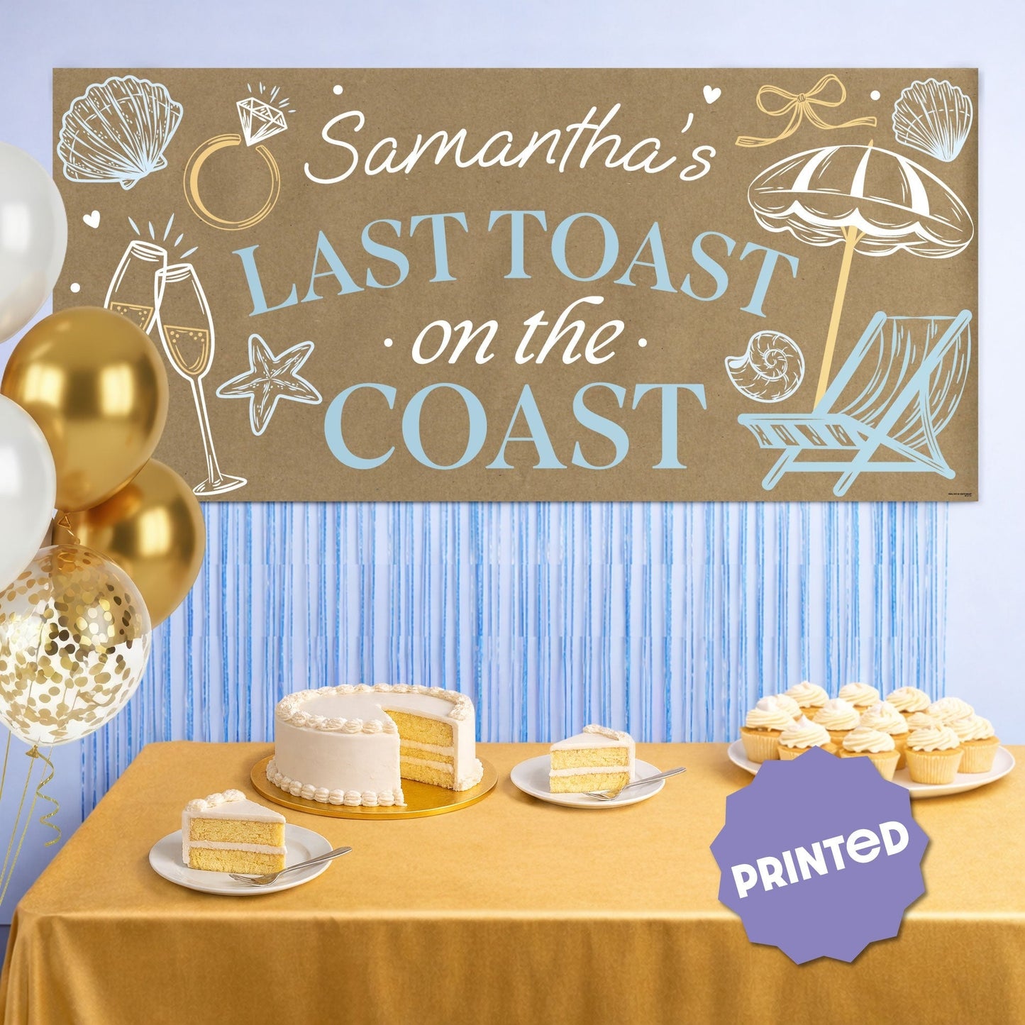 Custom Text Last Toast on the Coast Kraft Banner