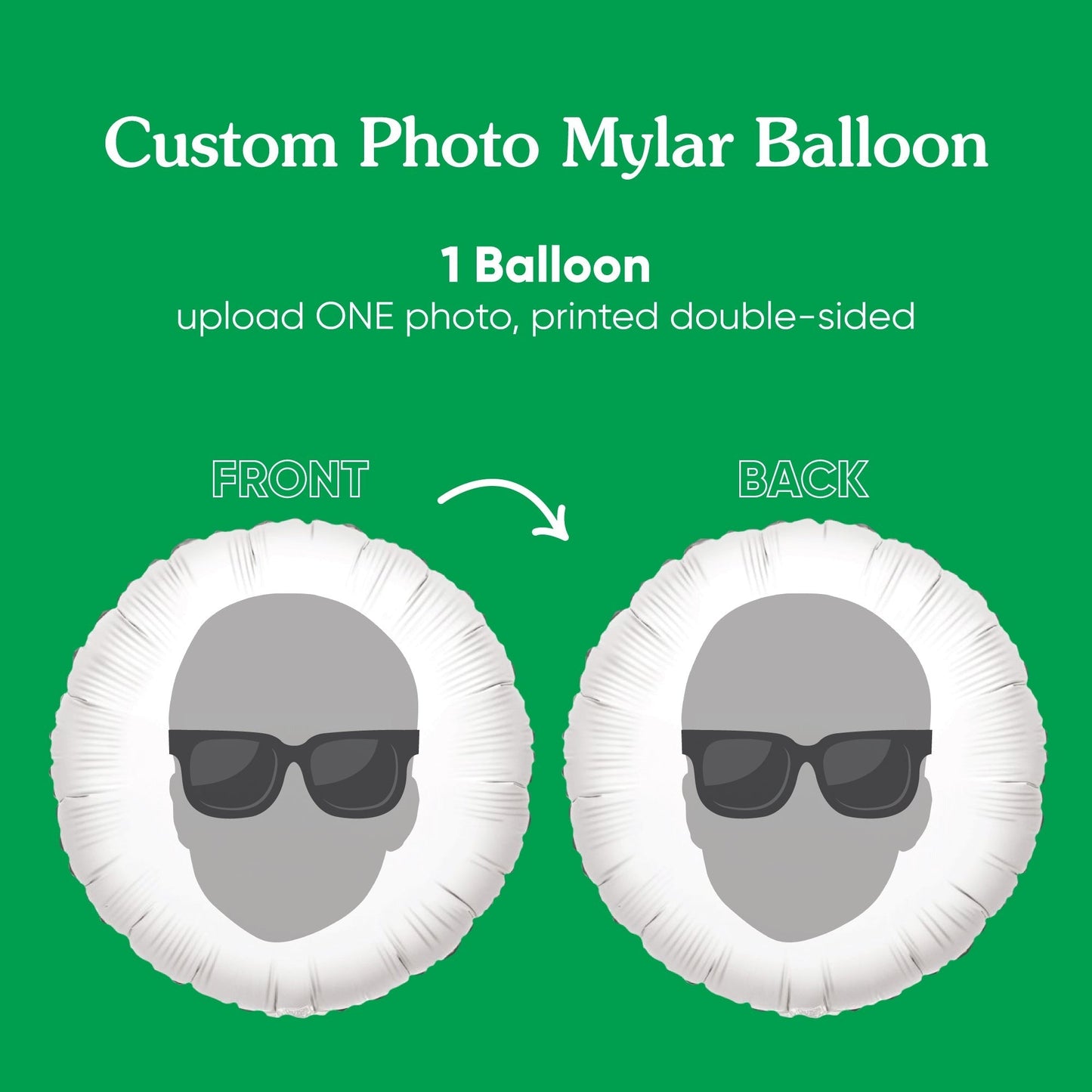 Personalized Fun Face Sunglasses Balloon - Double Sided - 1 Ct