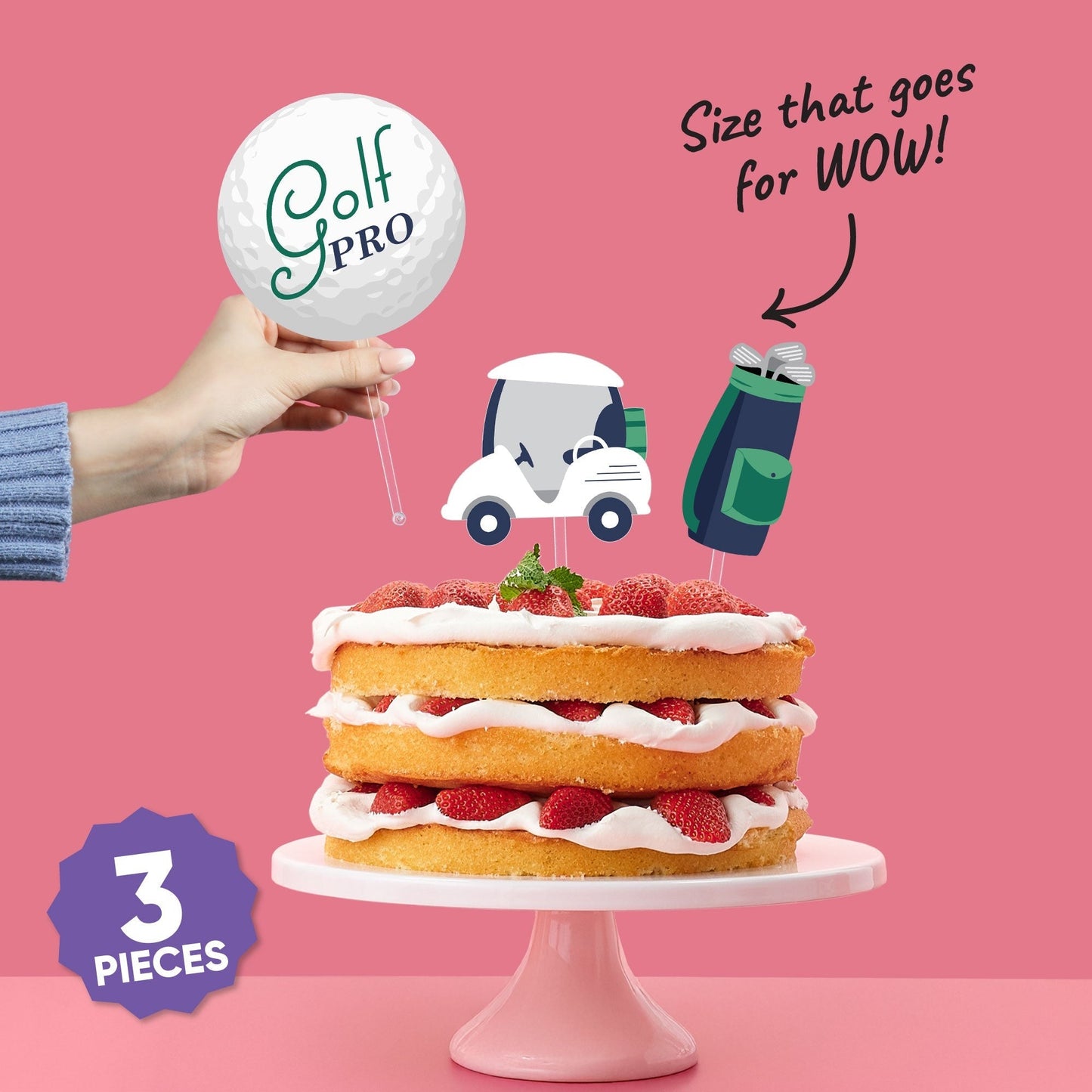 Golf Cake Topper - 3 Pc