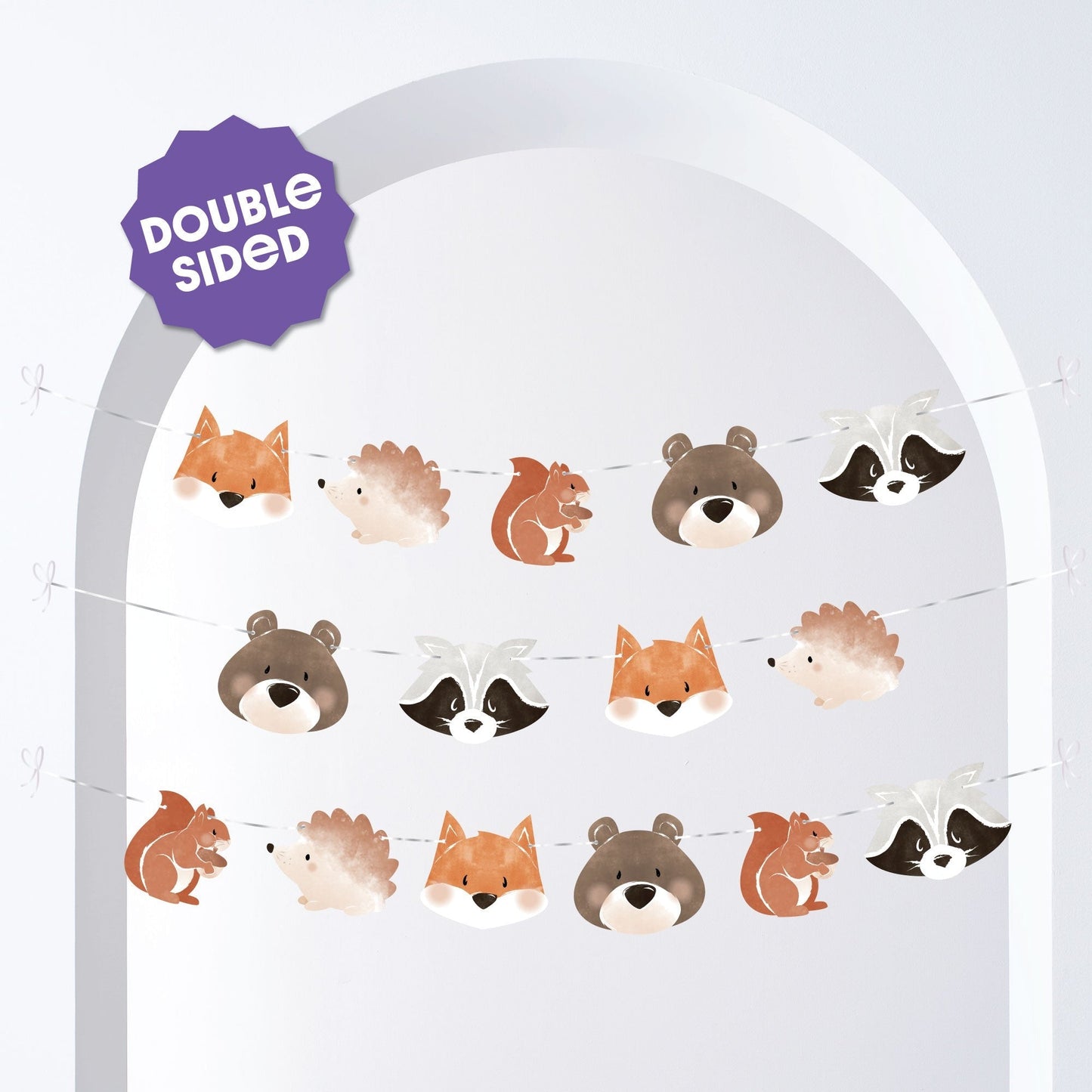 Woodland Animals Garland Banner - 15 Pc