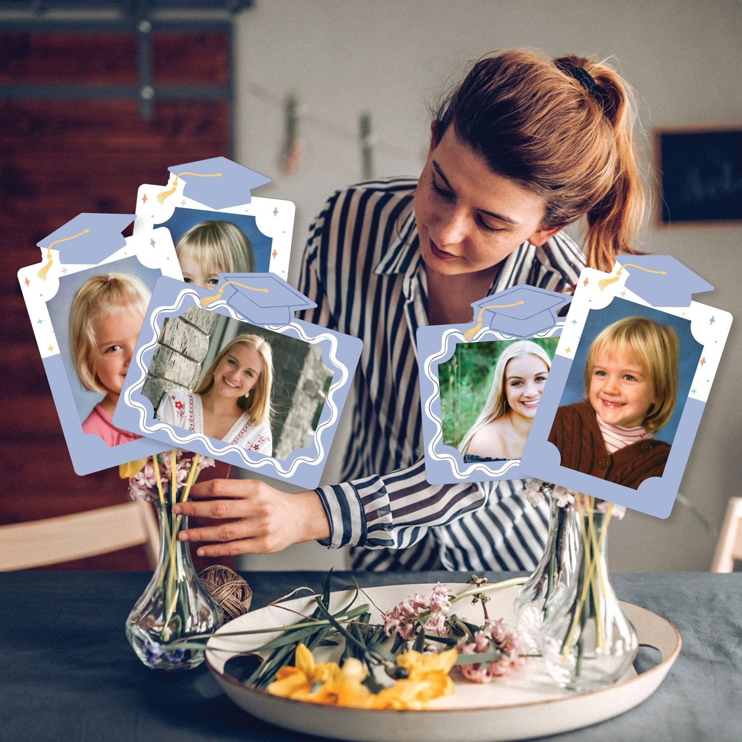 Pastel Grad Photo Table Toppers - 15 Pc