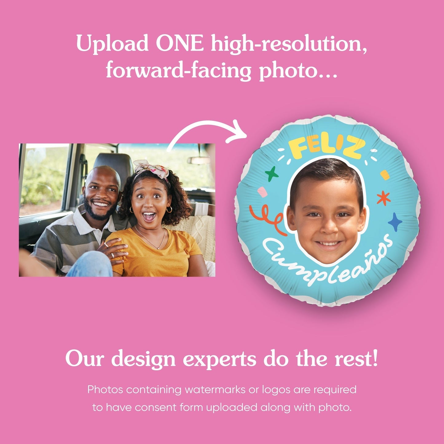 Personalized Feliz Cumpleanos Fun Face Photo Balloon
